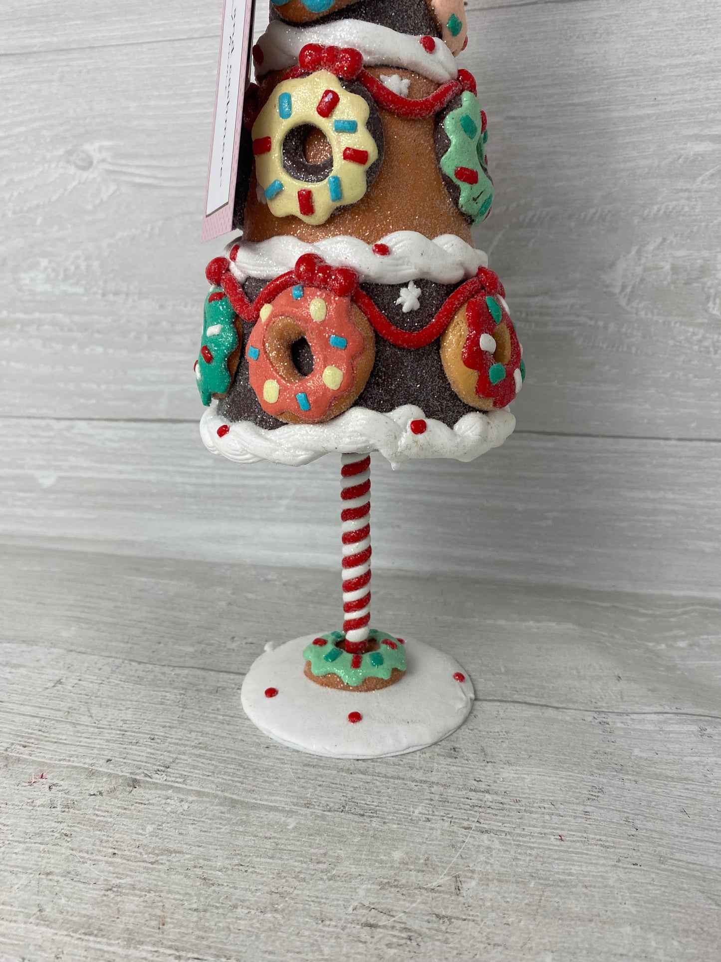 Cupcakes & Cashmere Donut Gingerbread 14" Tree