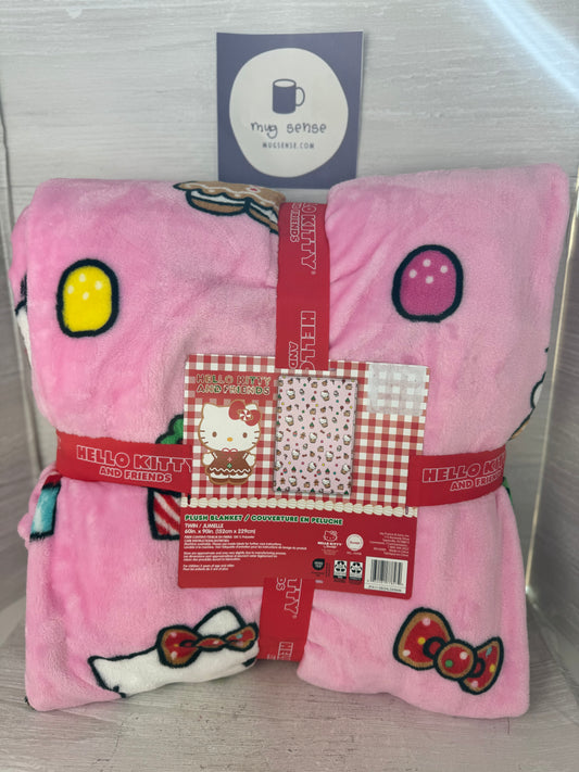 Hello Kitty Pink Gingerbread Twin Blanket