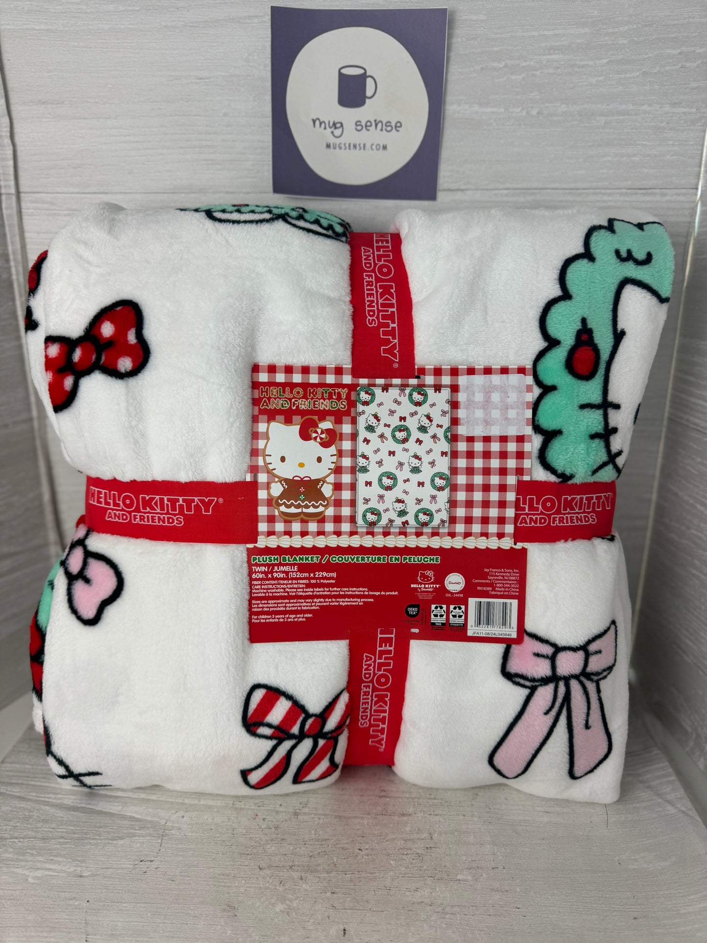 Hello Kitty Christmas Bow Twin Blanket