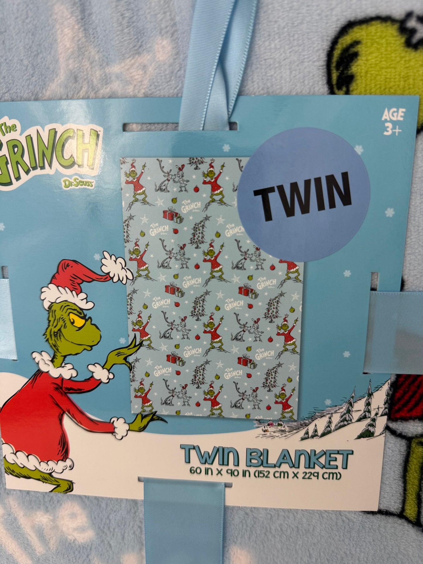 The Grinch Christmas Twin Blanket Blue