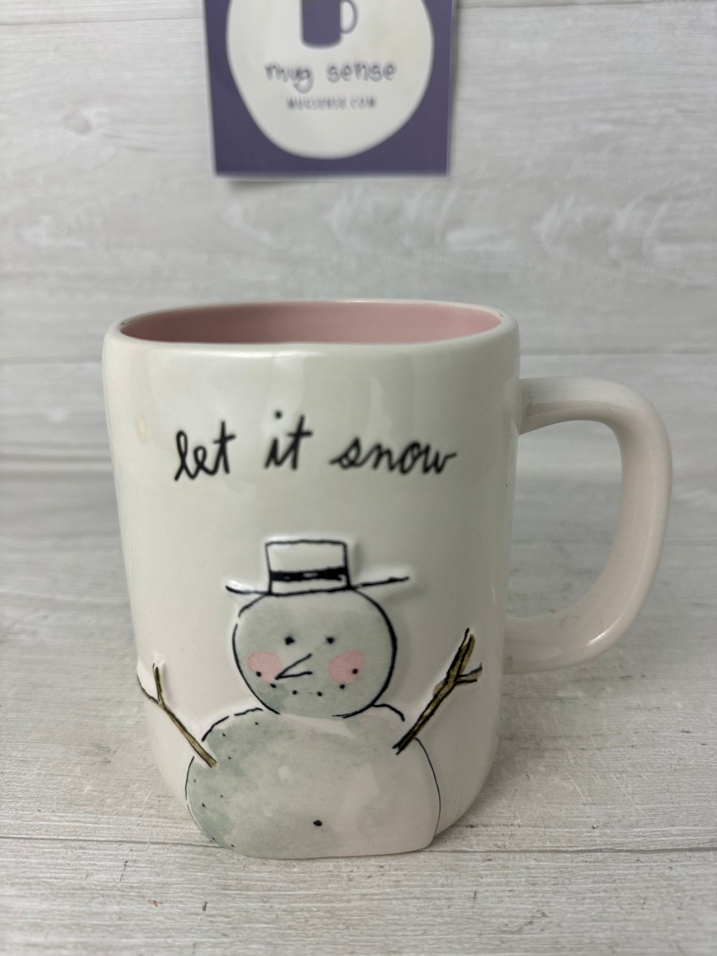 Rae Dunn Let It Snow Mug (Pink Inside)