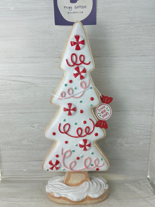 Peppermint Square 20” Icing Sugar Cookie Christmas Tree