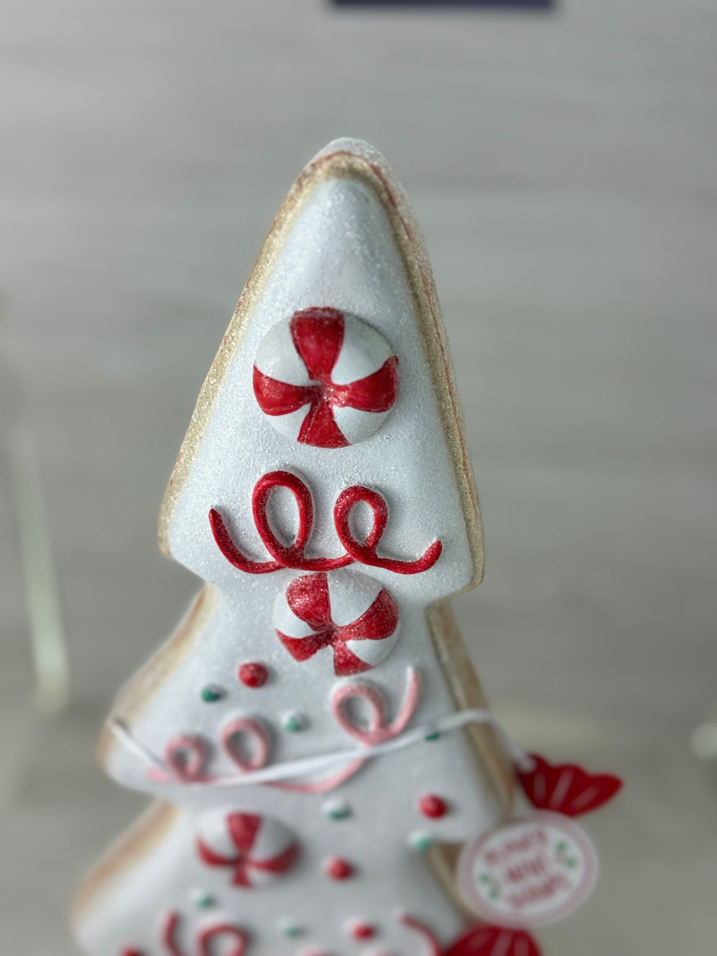 Peppermint Square 20” Icing Sugar Cookie Christmas Tree