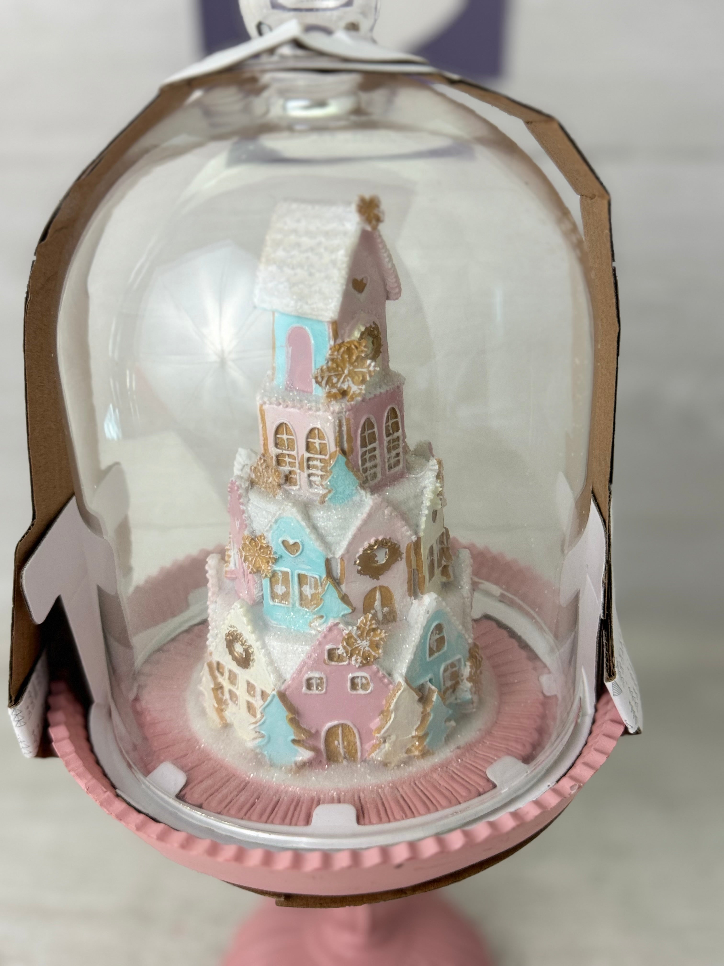 Christmas Dome Cloches Pastel Nutcracker & deals Gingerbread House