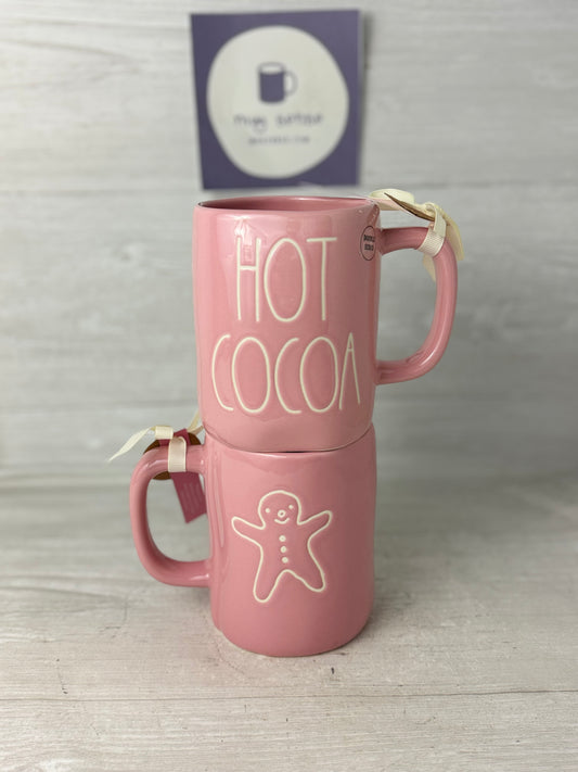 Rae Dunn Pink Hot Cocoa Gingerbread Mug