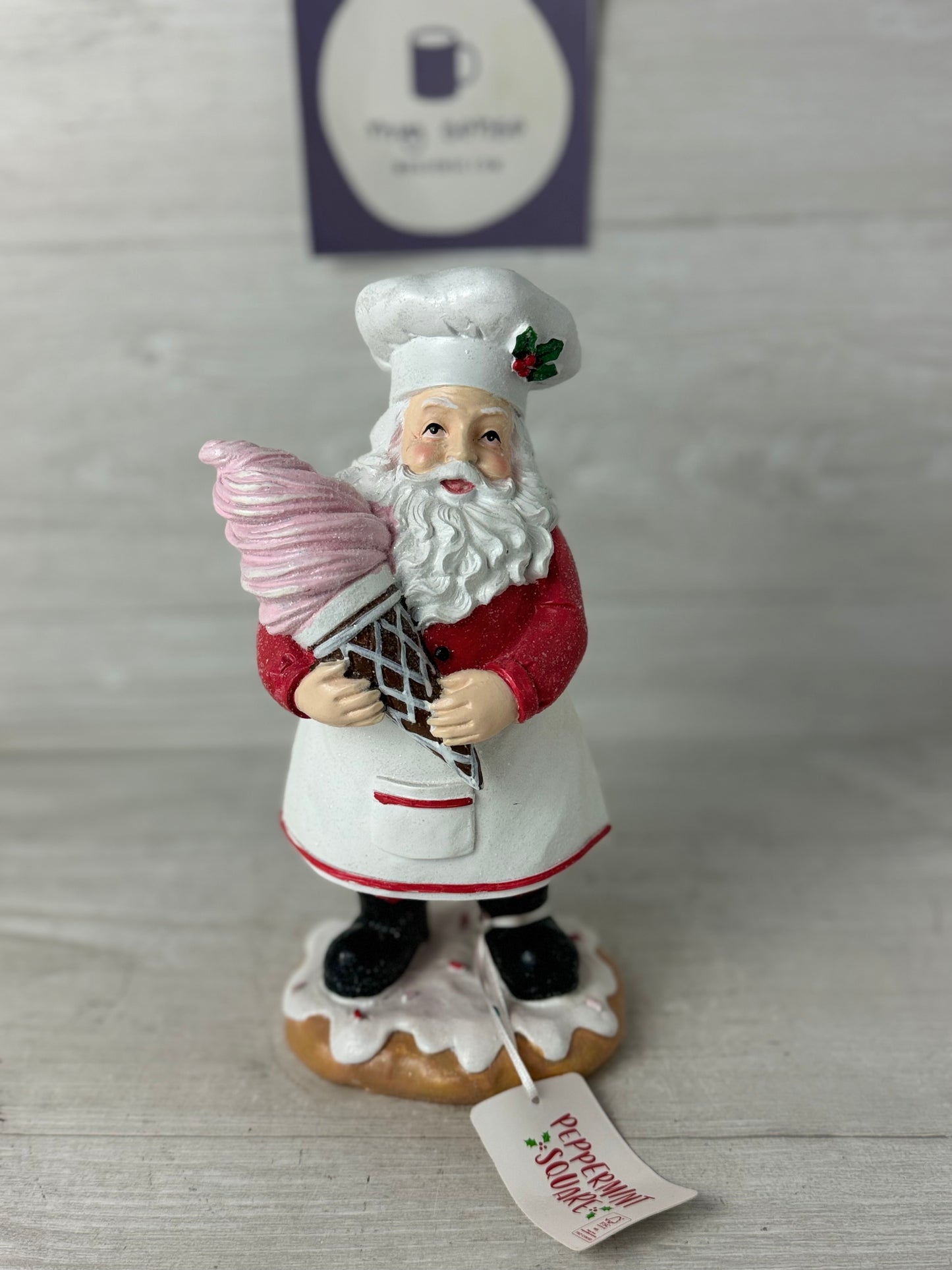 Peppermint Square Santa with Ice Cream Cone