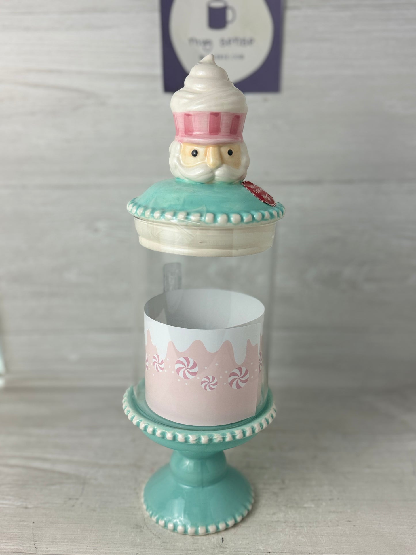 Peppermint & Pine Pastel Nutcracker Candy Jar