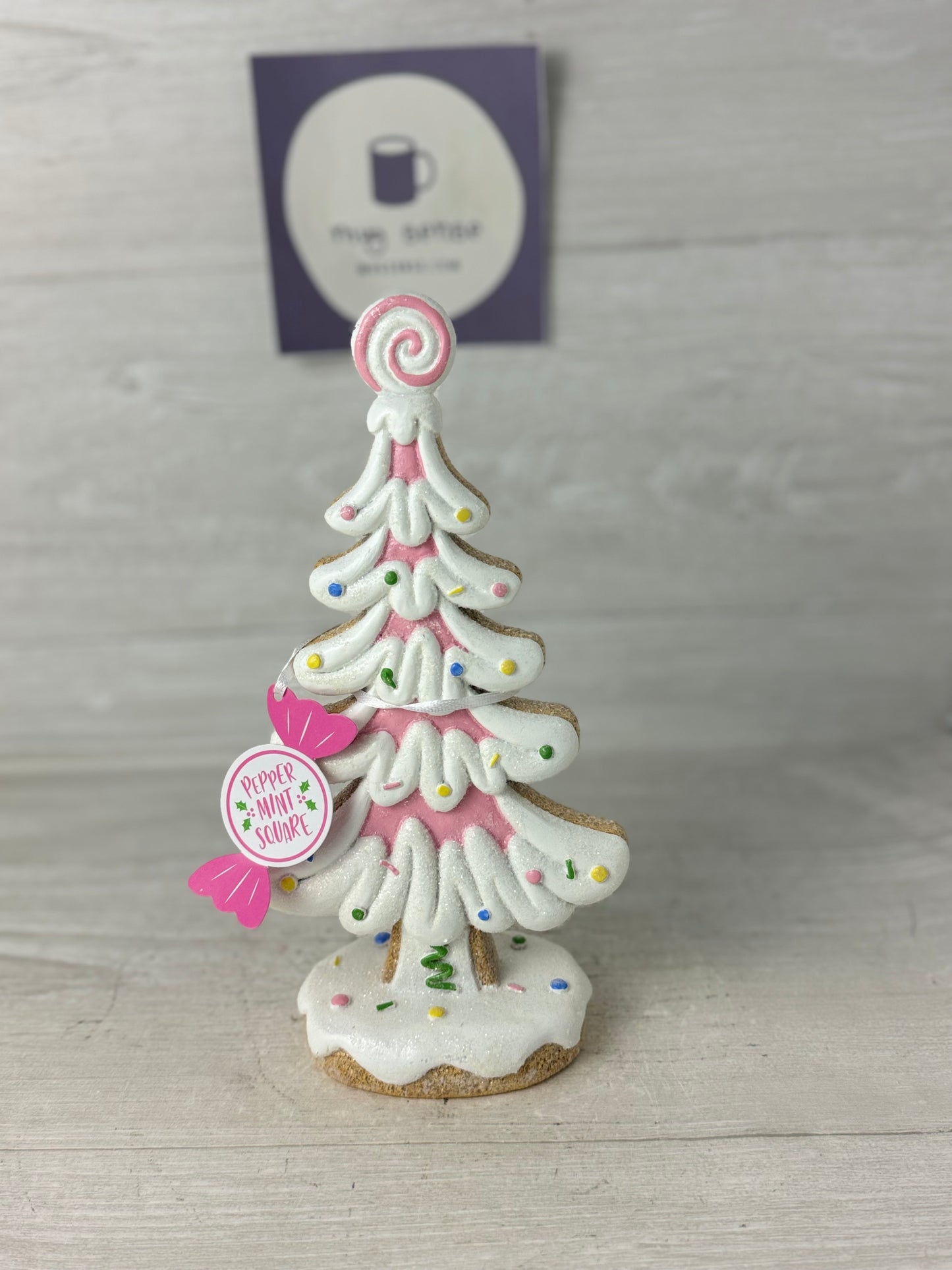 Peppermint Square Pink Sprinkles Cookie 10" Tree