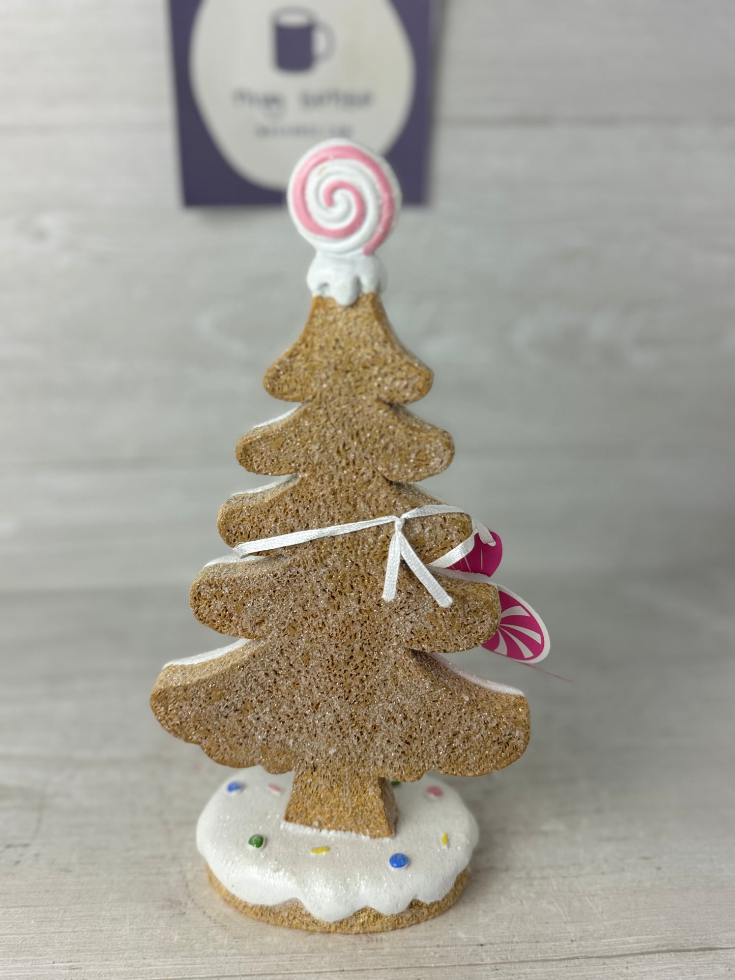 Peppermint Square Pink Sprinkles Cookie 10" Tree