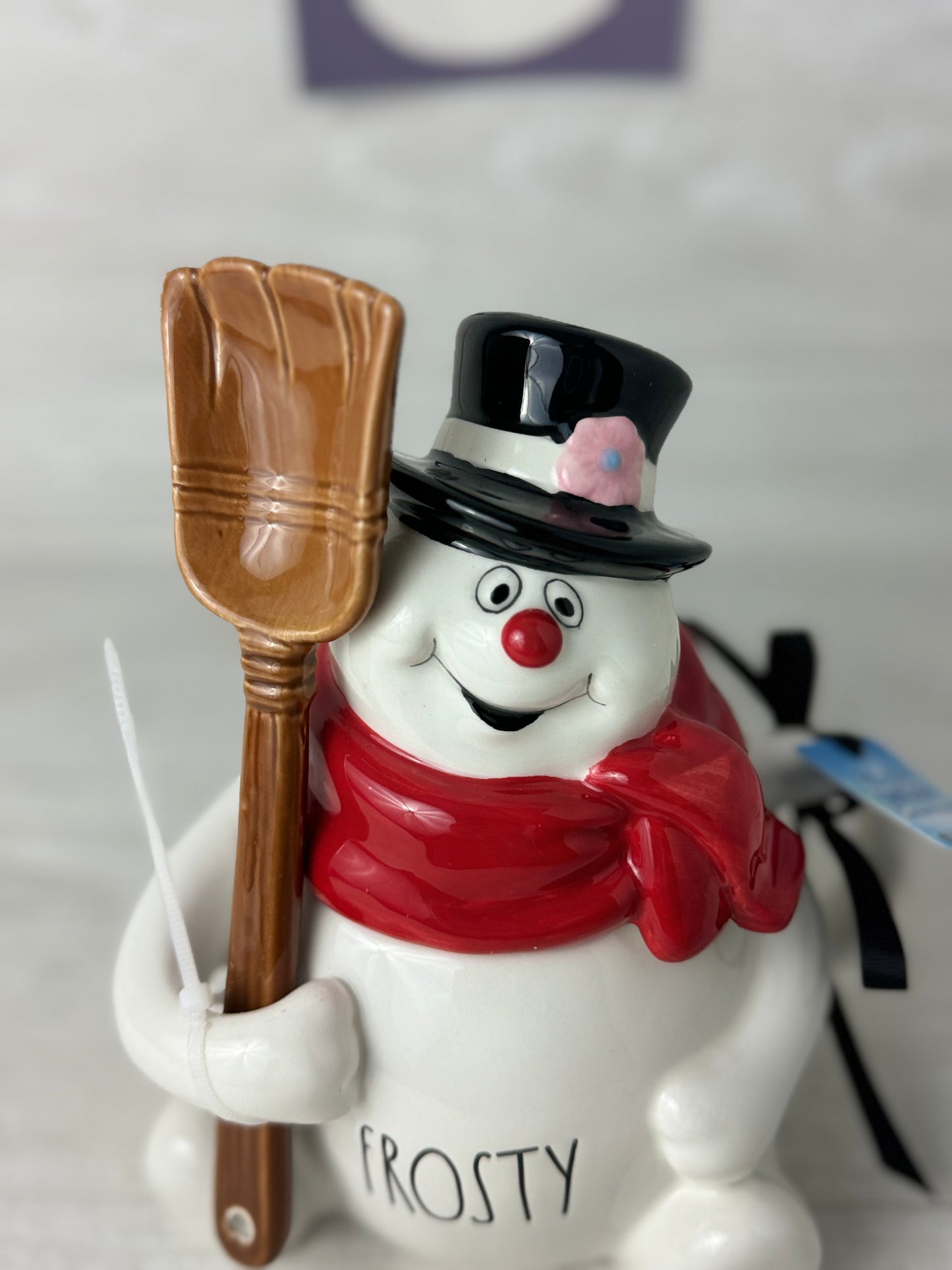 Rae Dunn Frosty The Snowman Topper Mug With Broom Spoon