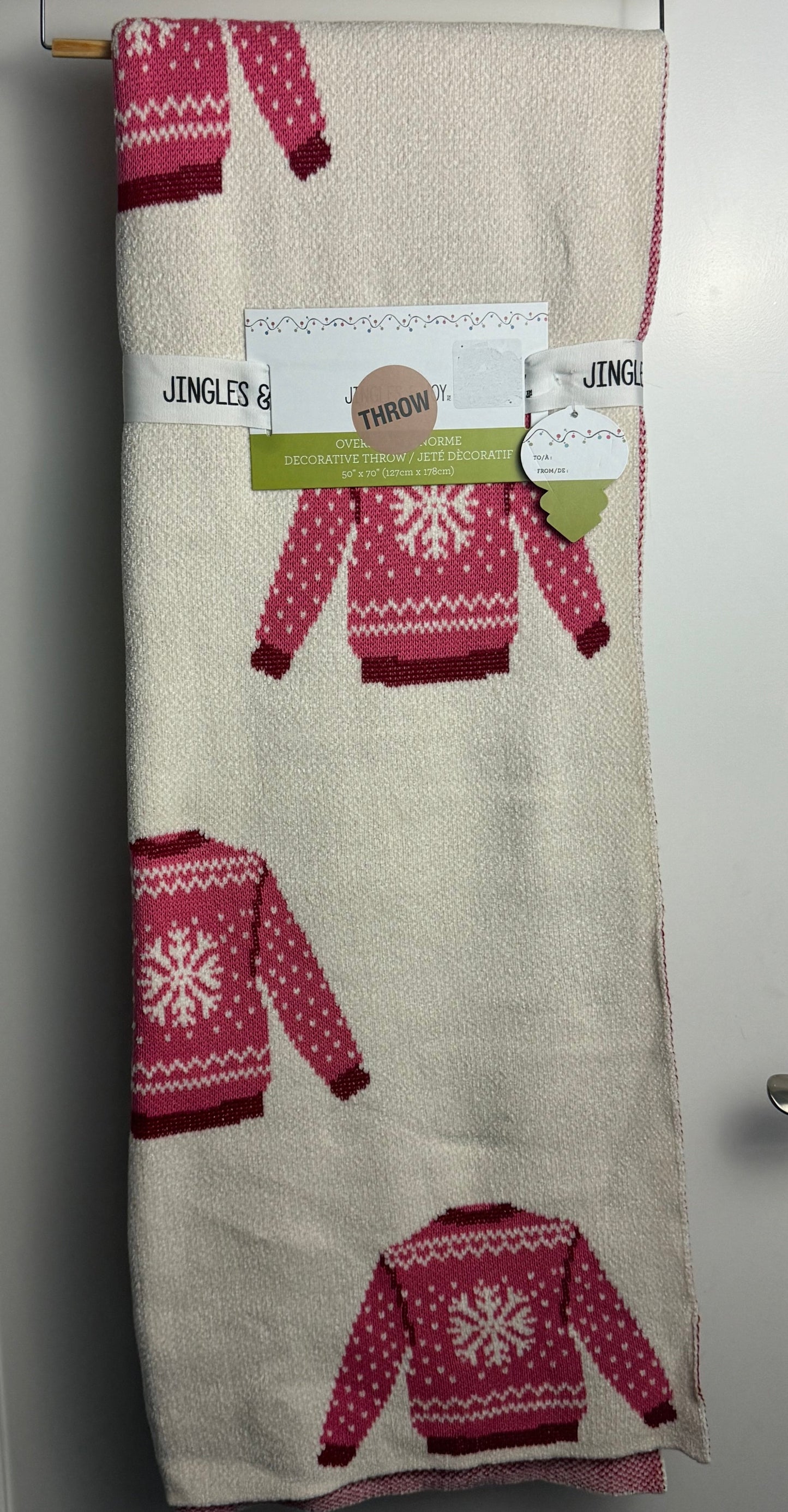 Jingles & Joy Sweater Knit Throw Blanket