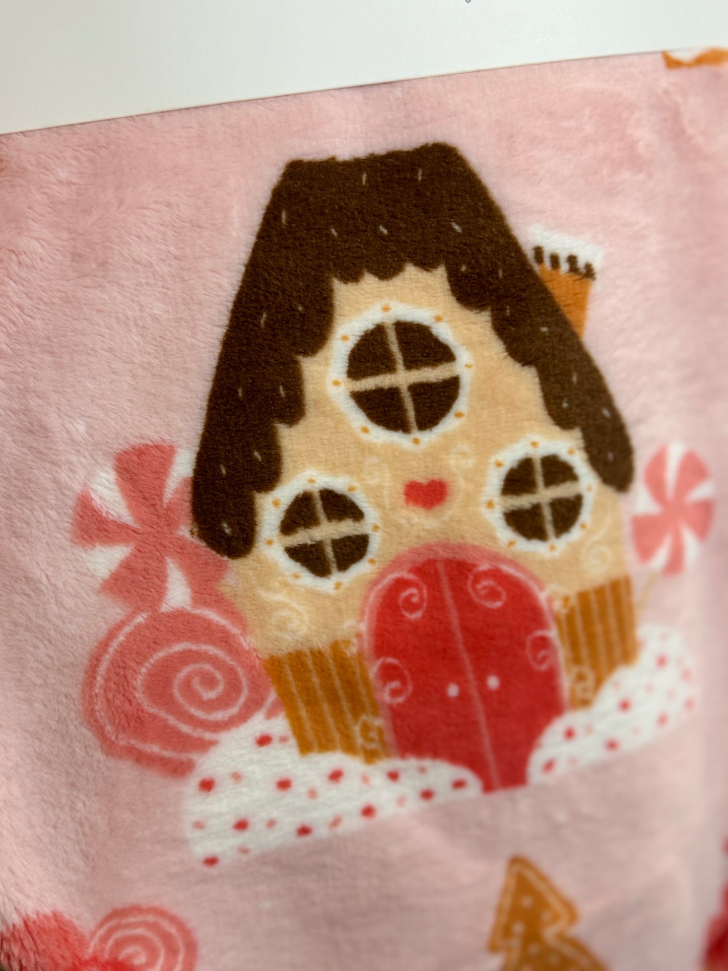 Love & Warmth Pink Gingerbread House Throw