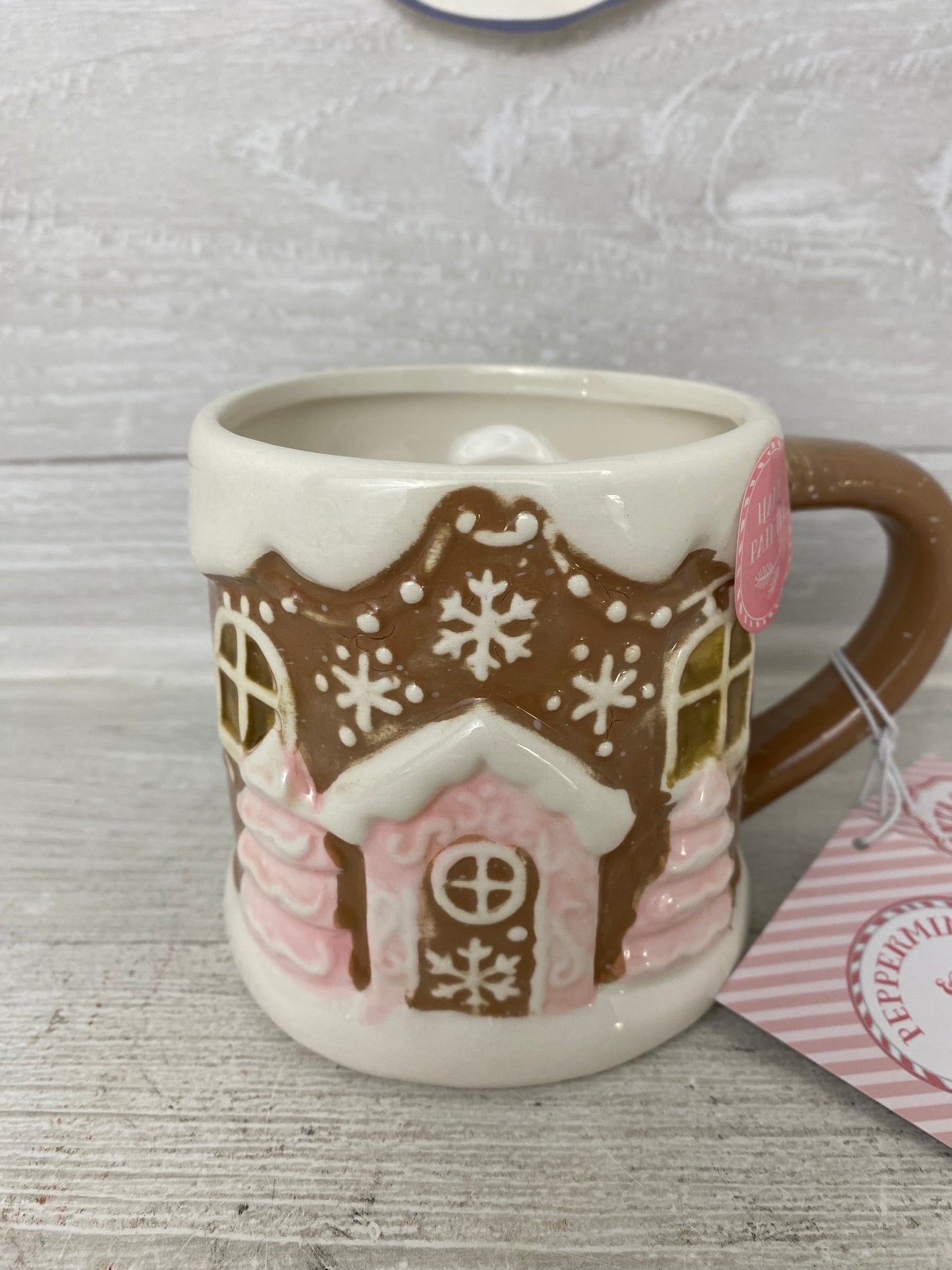 Peppermint & Pine Pink Gingerbread House Mug