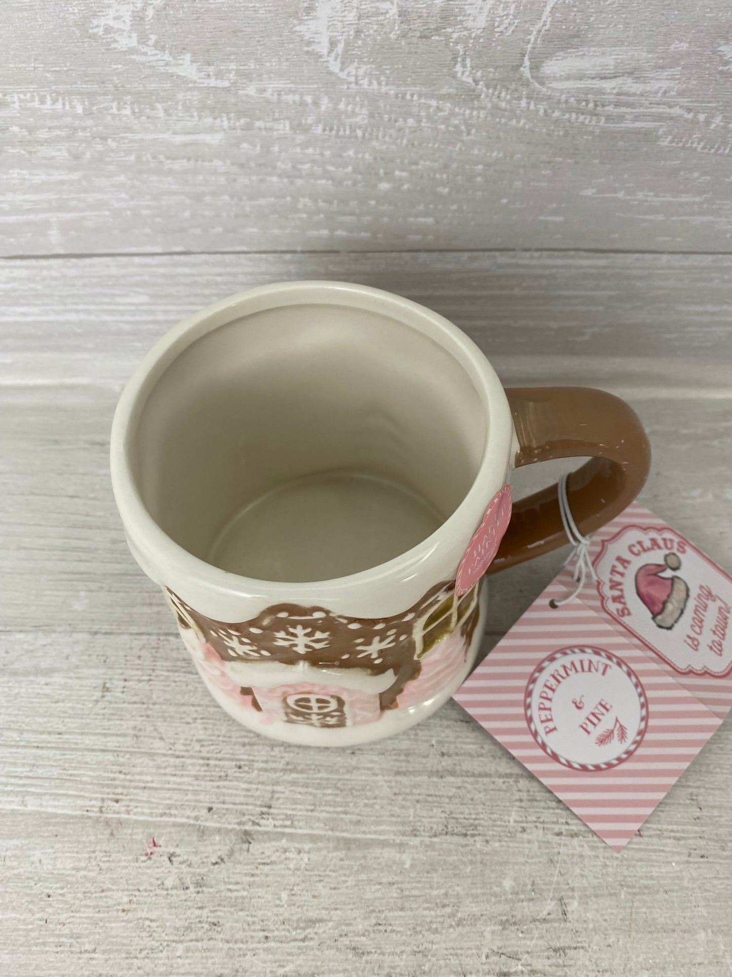 Peppermint & Pine Pink Gingerbread House Mug