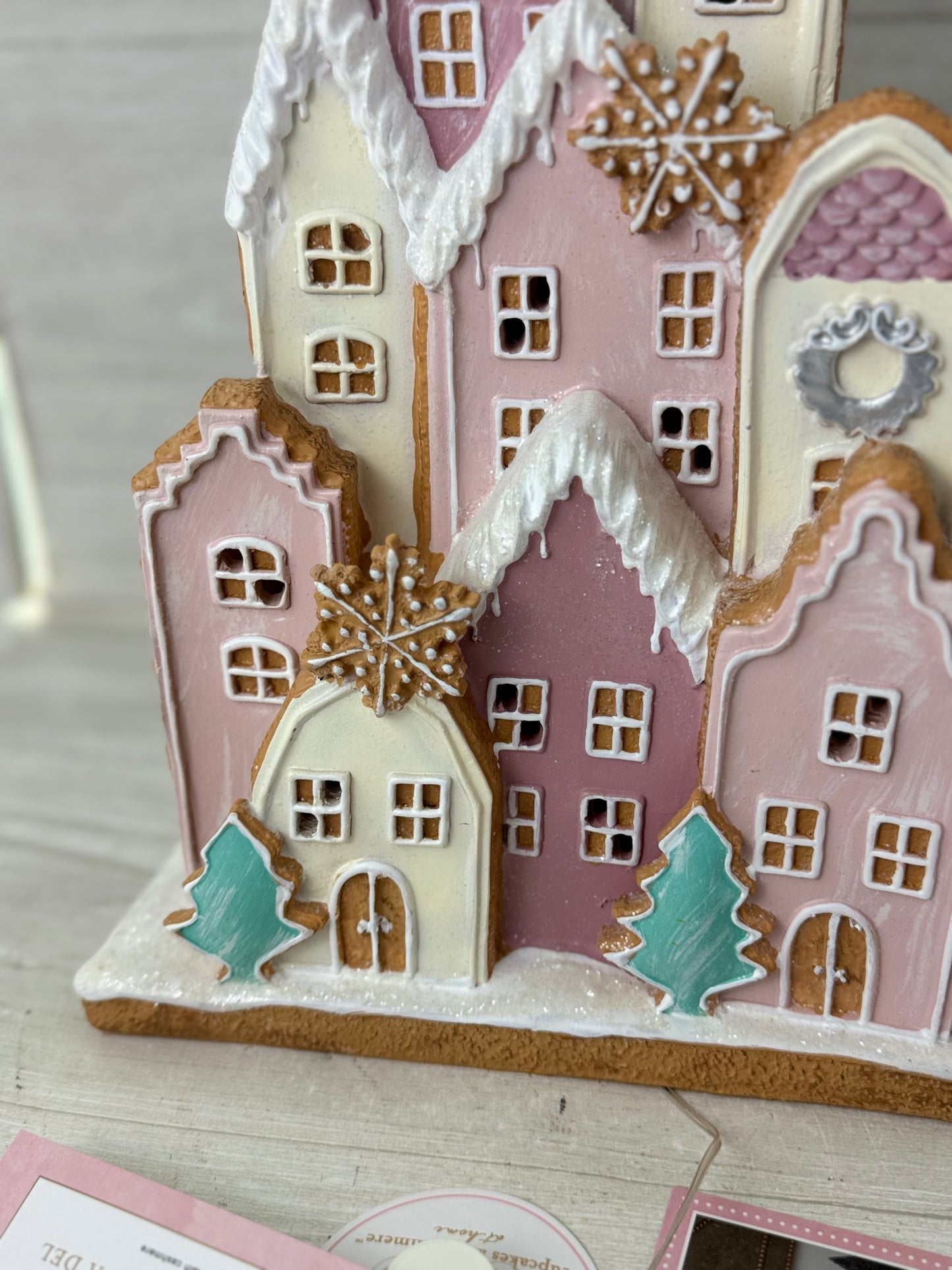 Cupcakes & Cashmere Pink Gingerbread House Village