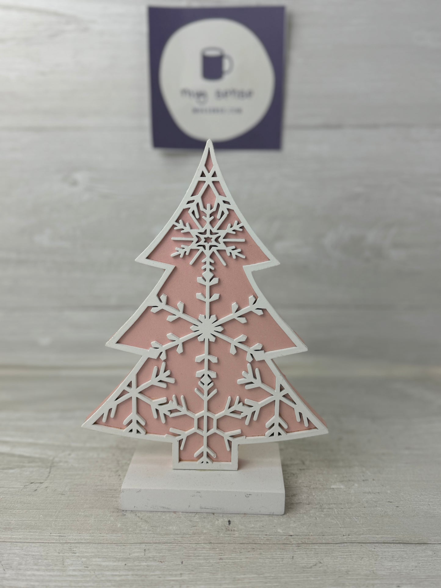 Pink Wooden Christmas Tree