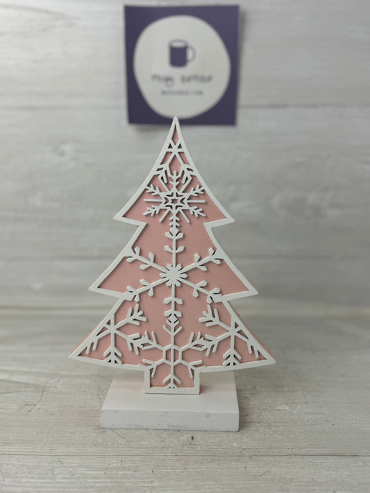 Pink Wooden Christmas Tree