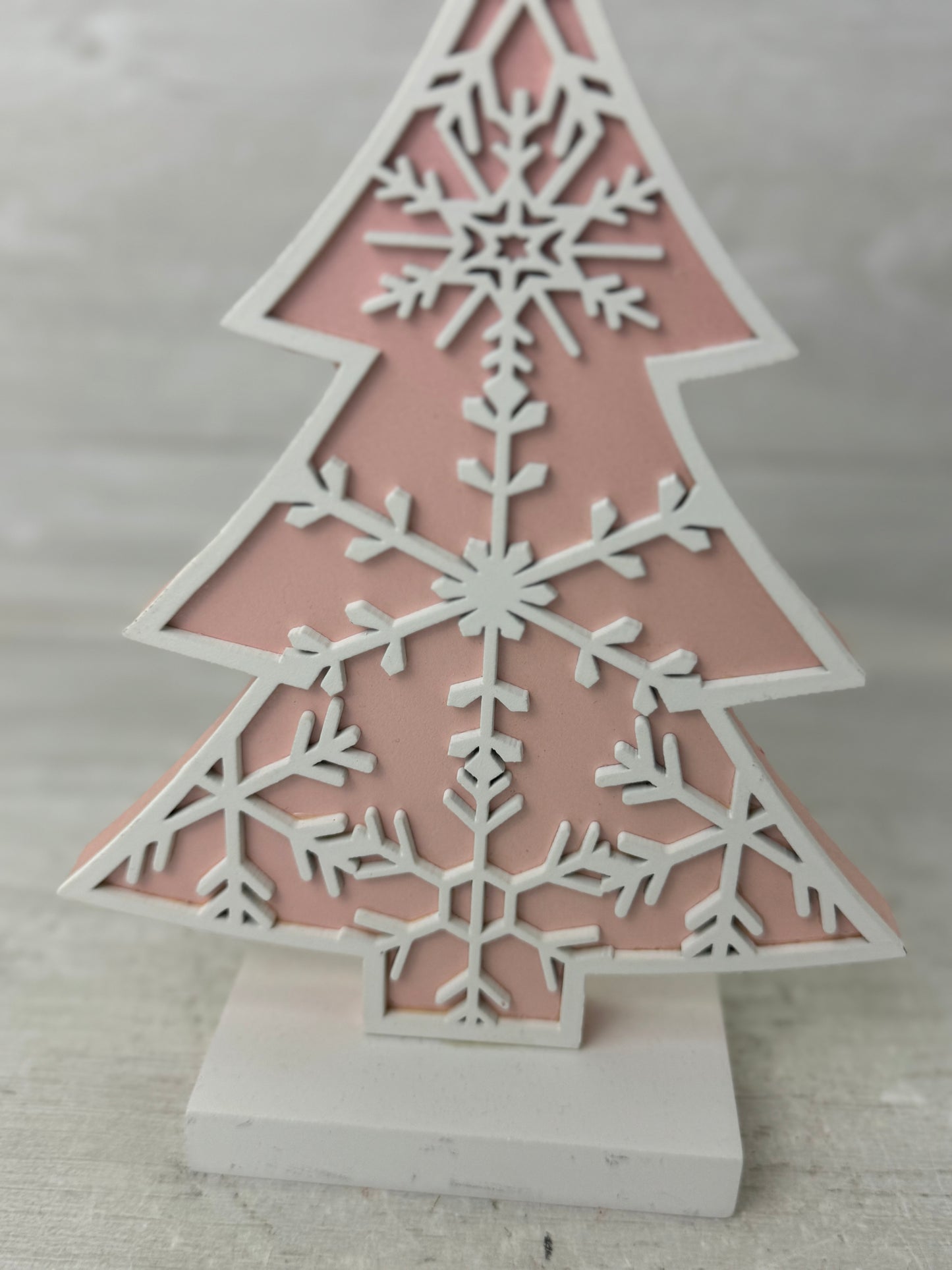 Pink Wooden Christmas Tree