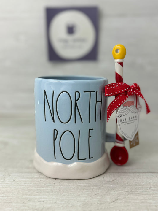 Rae Dunn North Pole Mug with Stirrer