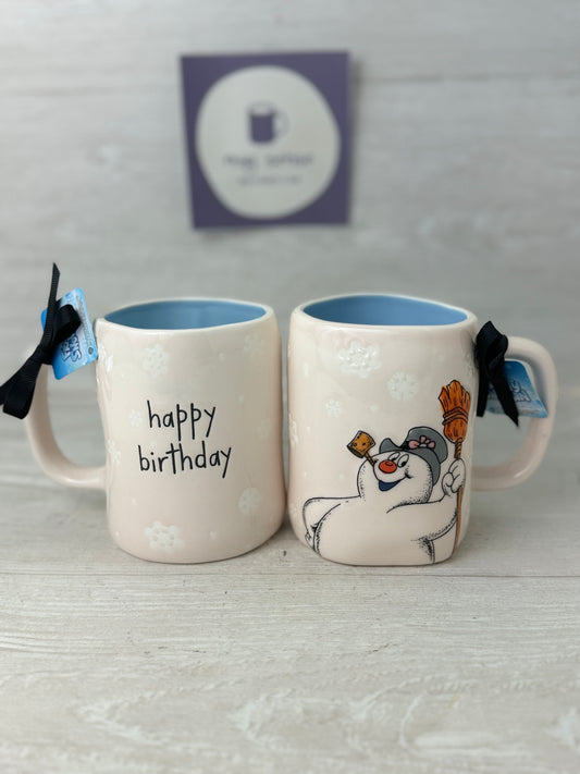 Rae Dunn Frosty The Snowman "Happy Birthday" Mug