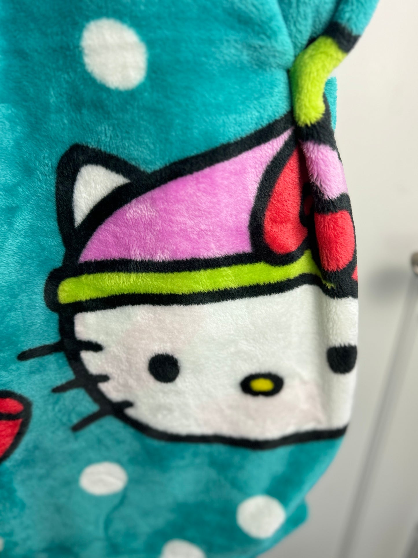 Hello Kitty Christmas Green Peppermint Throw Blanket