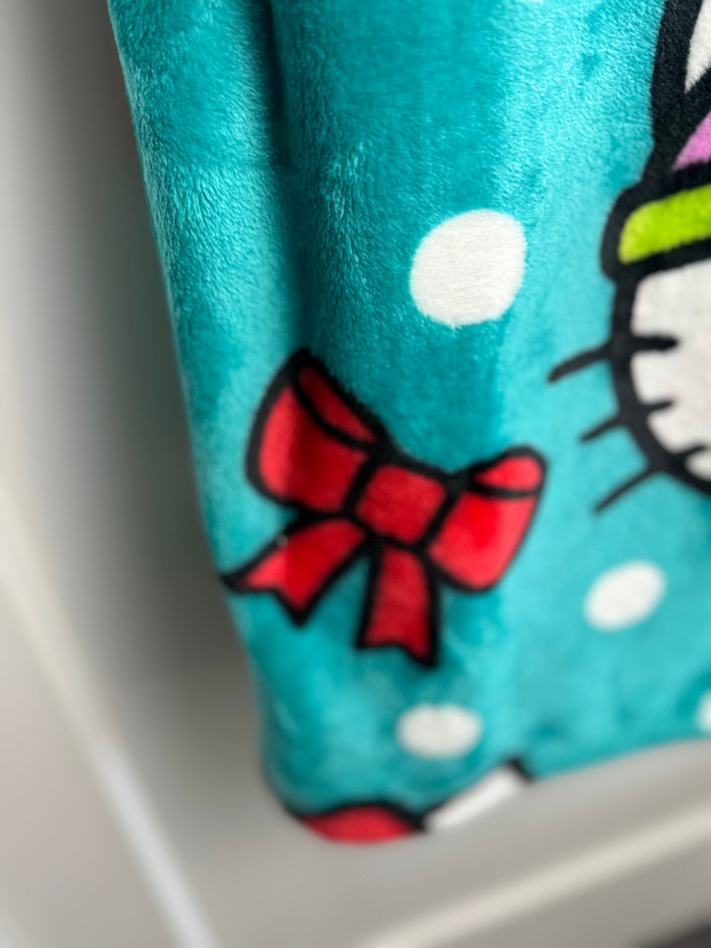 Hello Kitty Christmas Green Peppermint Throw Blanket