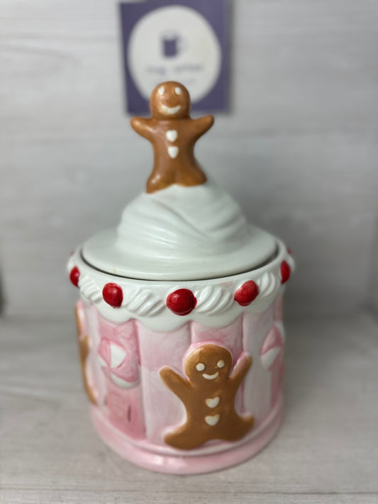 Peppermint & Pine Gingerbread Cupcake Cookie Jar Canister