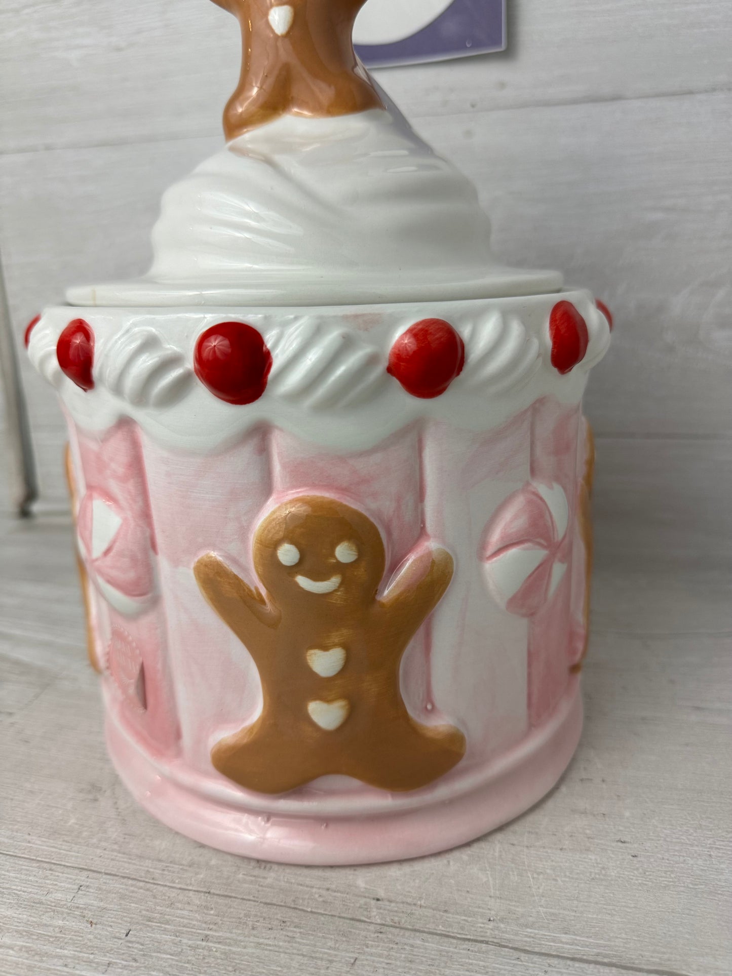 Peppermint & Pine Gingerbread Cupcake Cookie Jar Canister