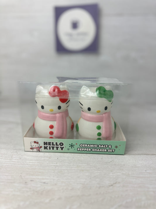 Hello Kitty Snowman Salt & Pepper Shakers