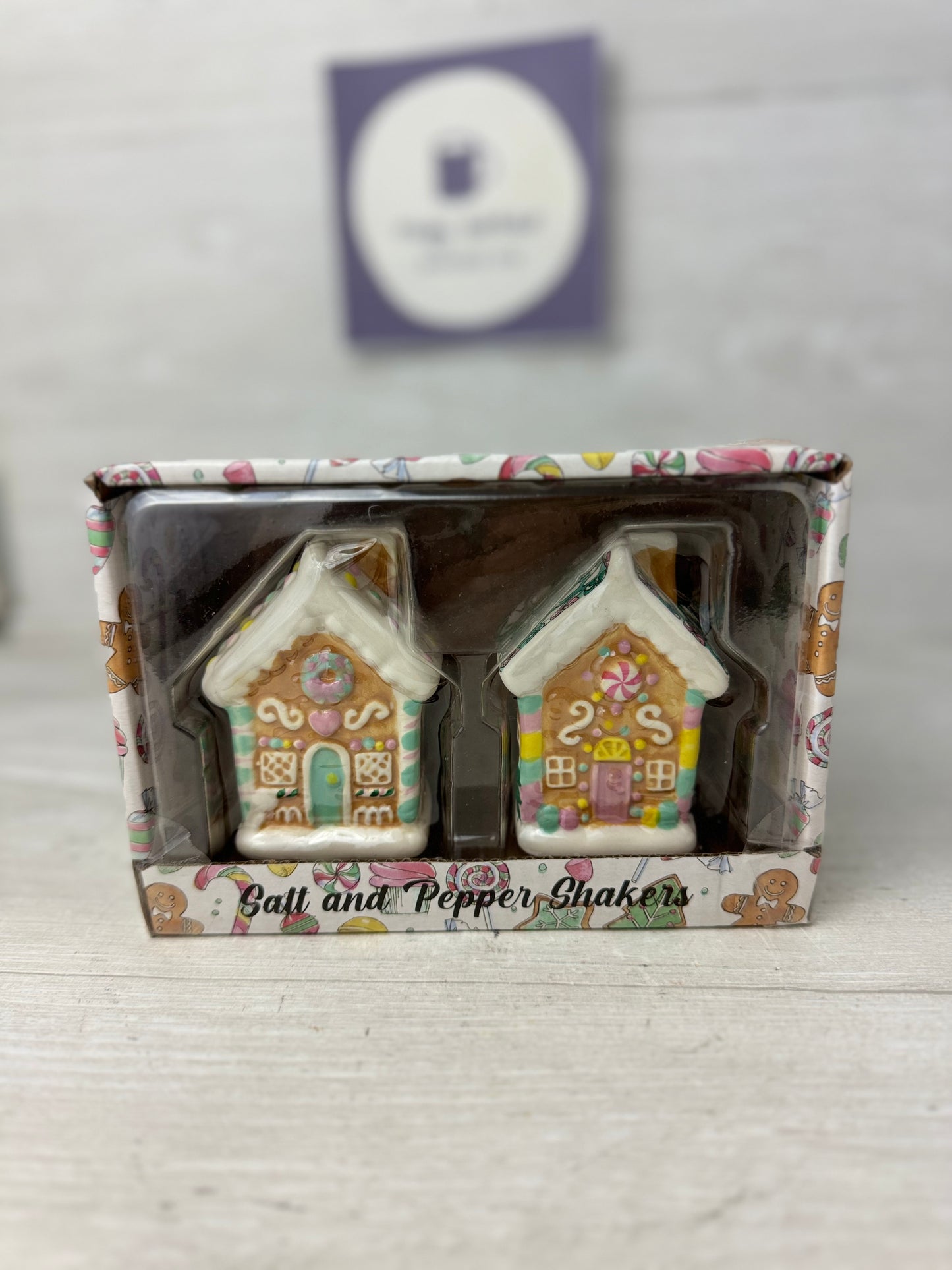 Pastel Gingerbread House Salt & Pepper Shakers