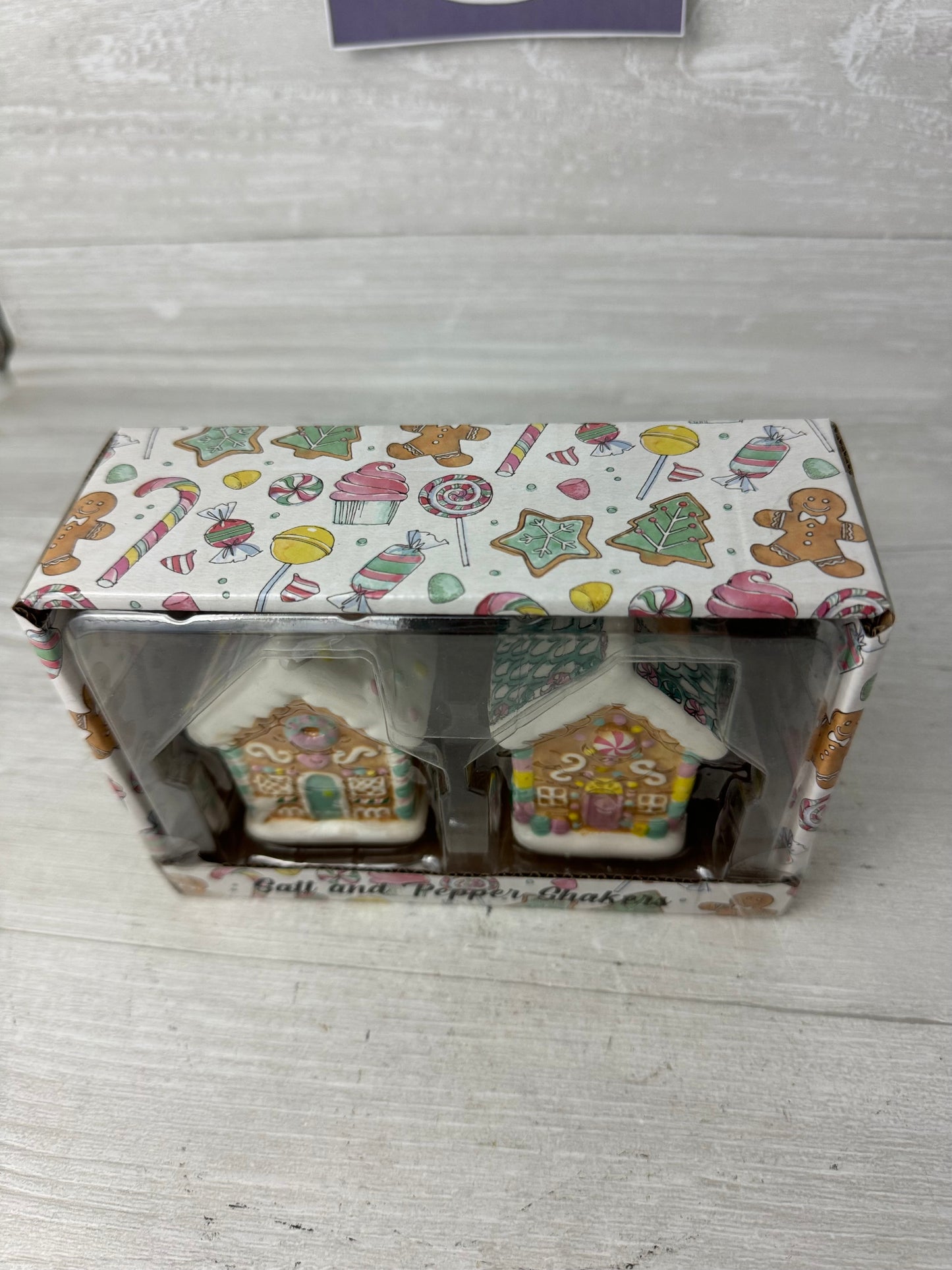 Pastel Gingerbread House Salt & Pepper Shakers