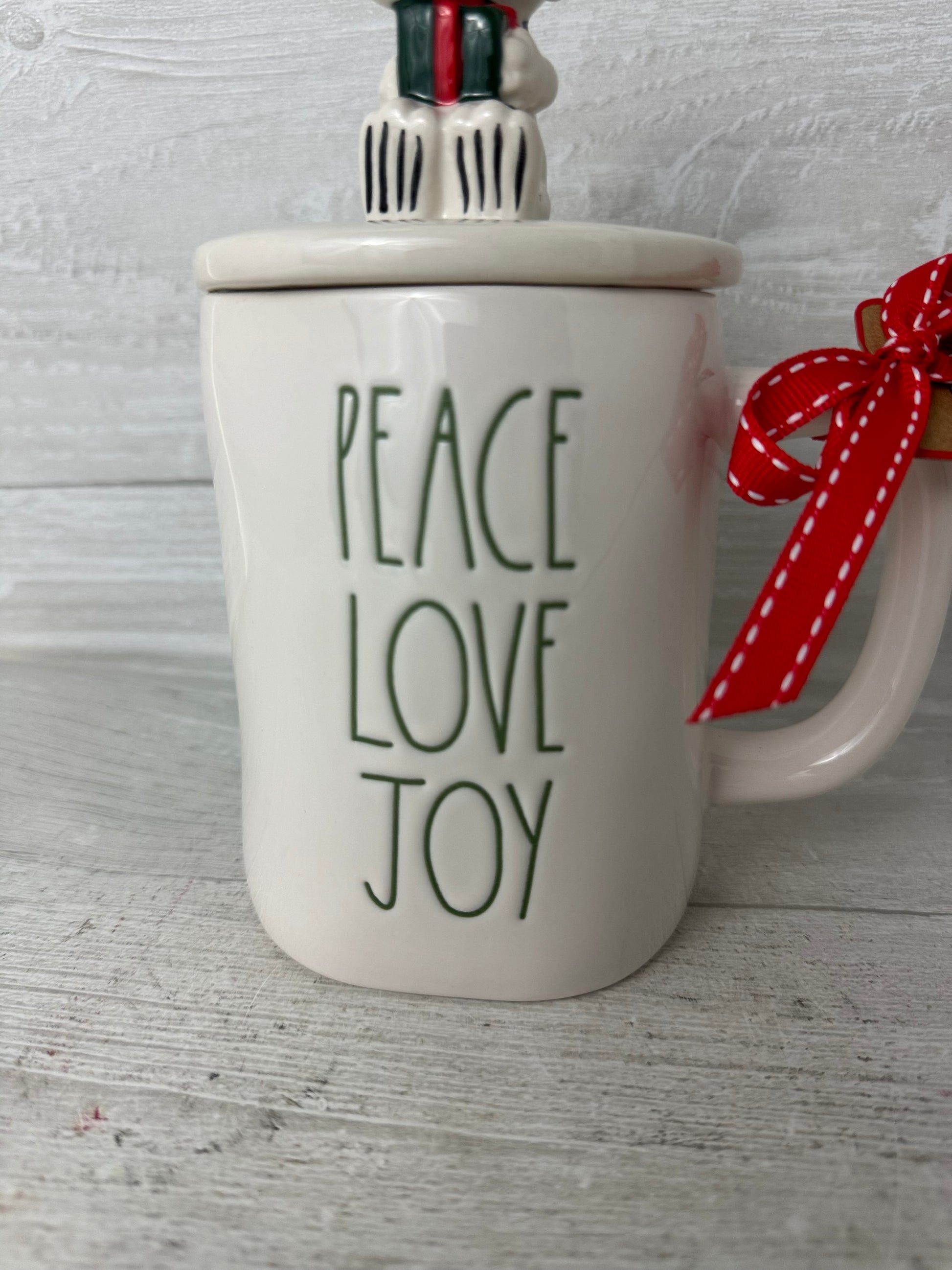 Rae Dunn Peanut's Peace Love Joy Topper Mug – Mug Sense