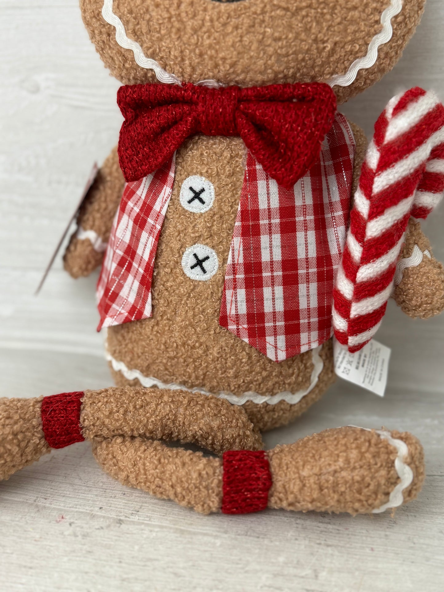 Peppermint Square Gingerbread Man Shelf Sitter