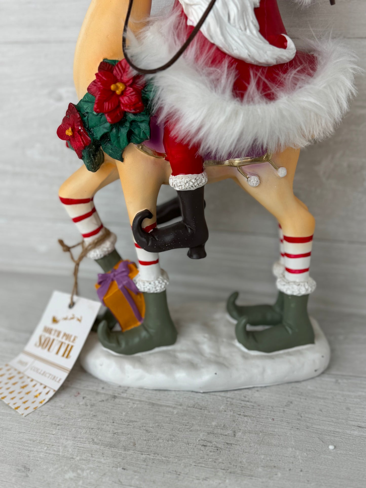 Patience Brewster Large 18" Santa Riding Reindeer Statue