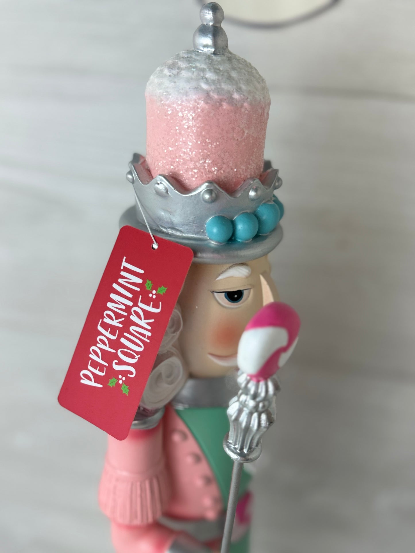 Peppermint Square Pastel Nutcracker 18 Inch