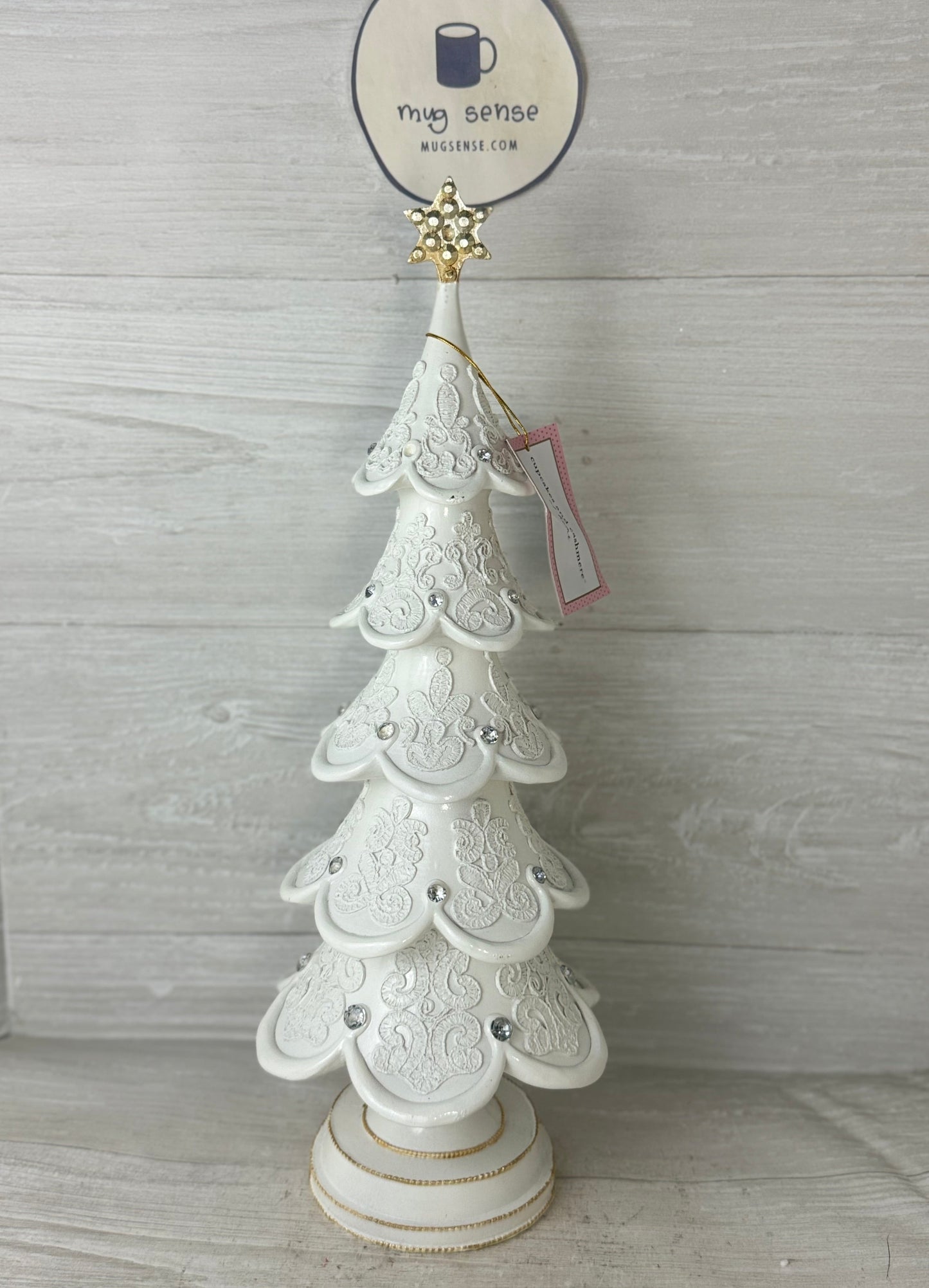 Cupcakes & Cashmere Snow Lace 18" Tree