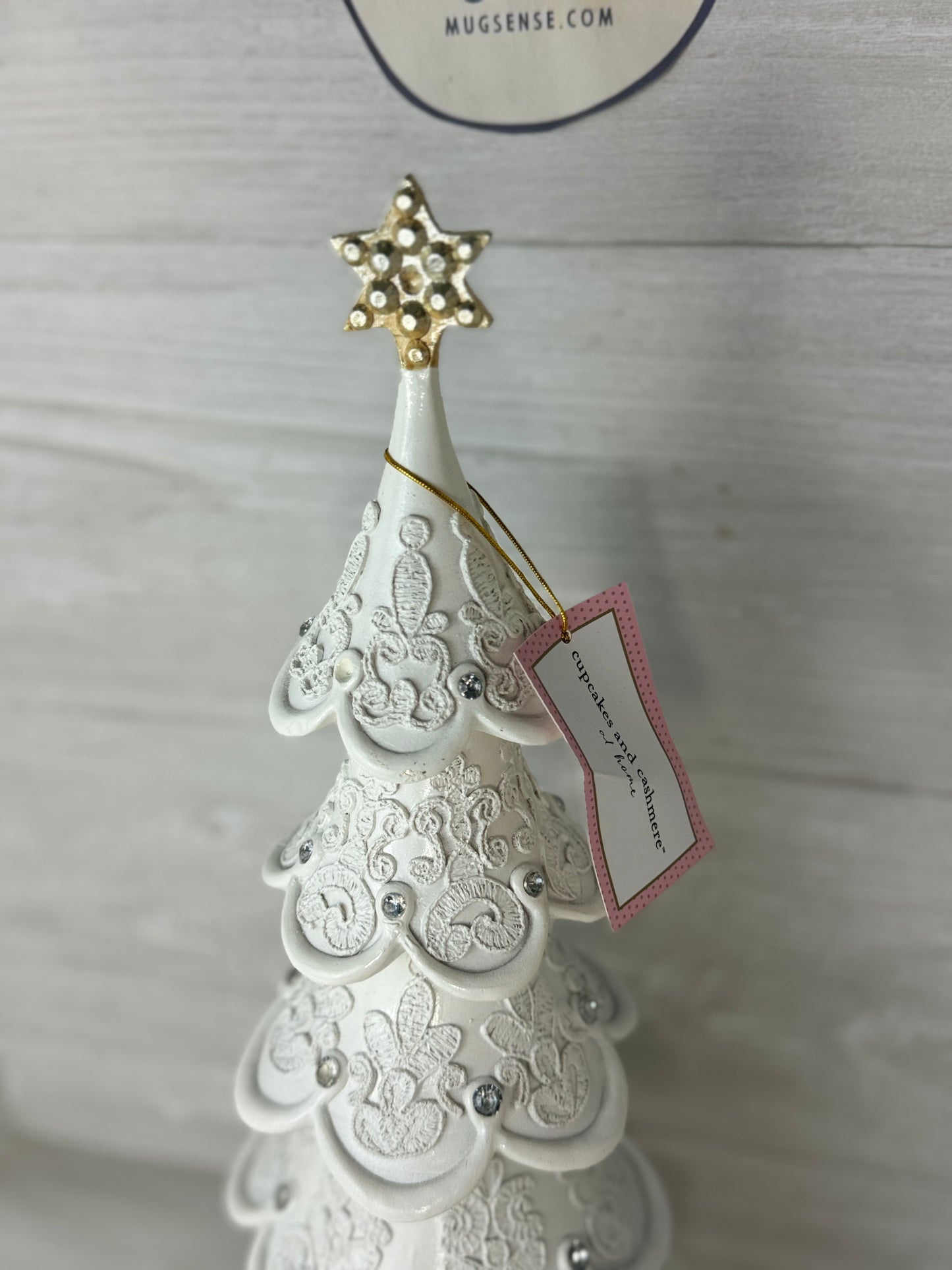 Cupcakes & Cashmere Snow Lace 18" Tree