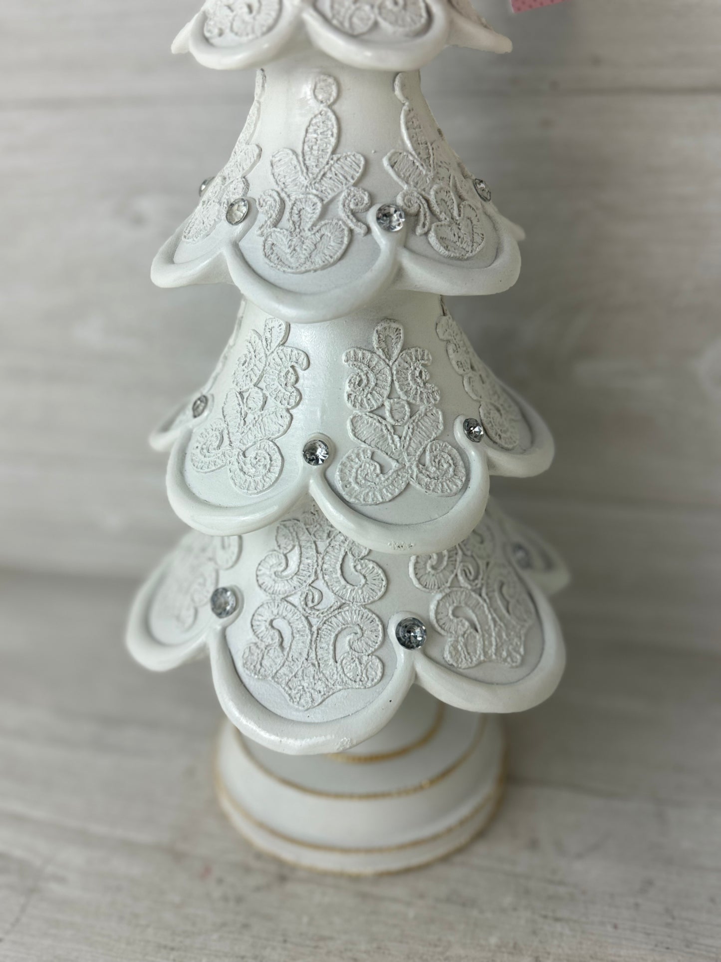 Cupcakes & Cashmere Snow Lace 18" Tree