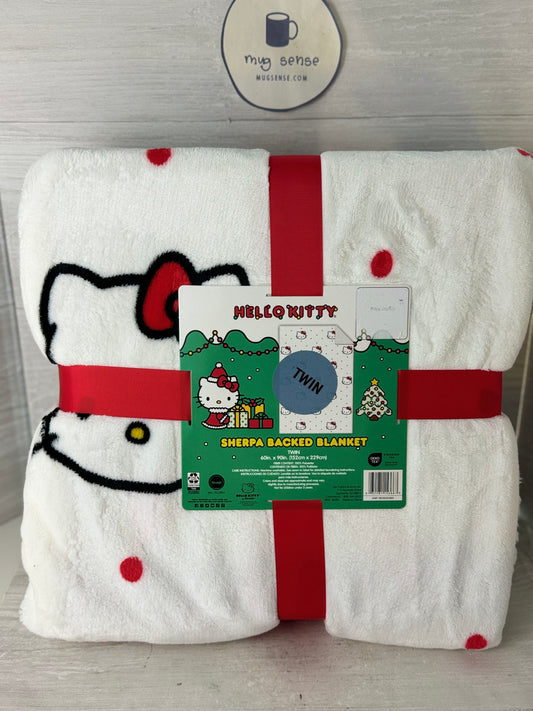 Hello Kitty Christmas Twin Sherpa Blanket