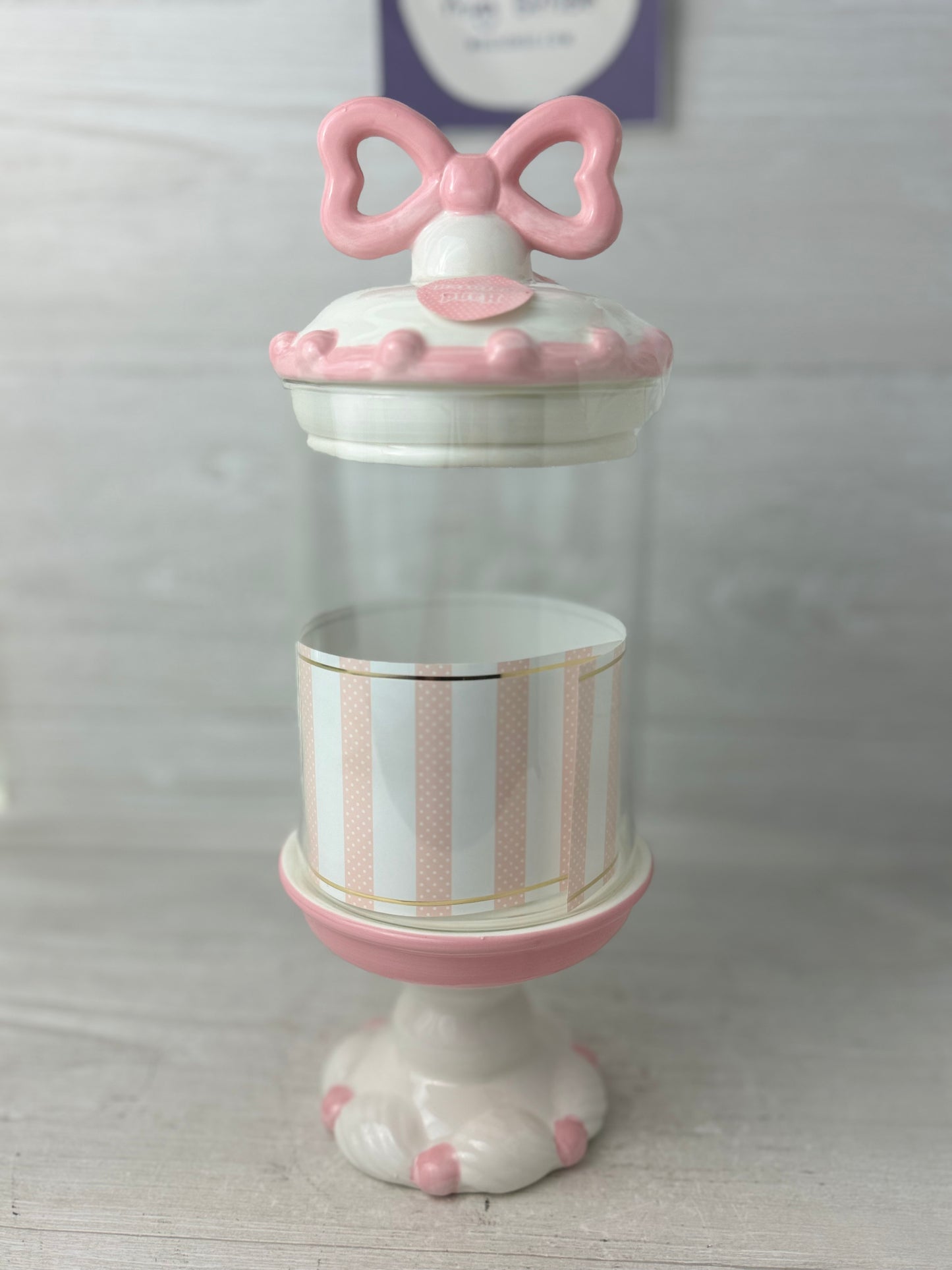 Pink Bow Candy Jar