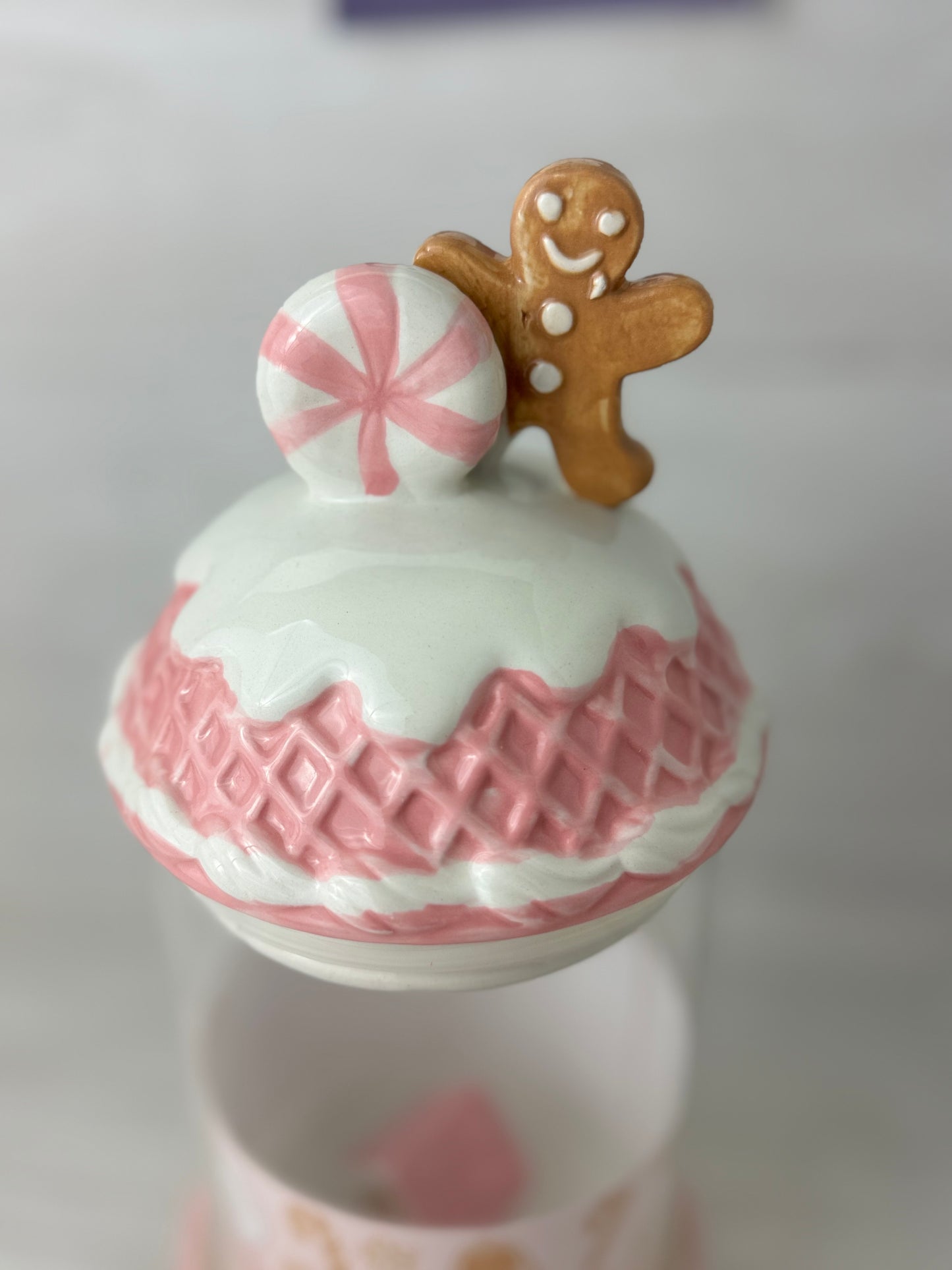 Peppermint & Pine Pink Gingerbread Candy Jar