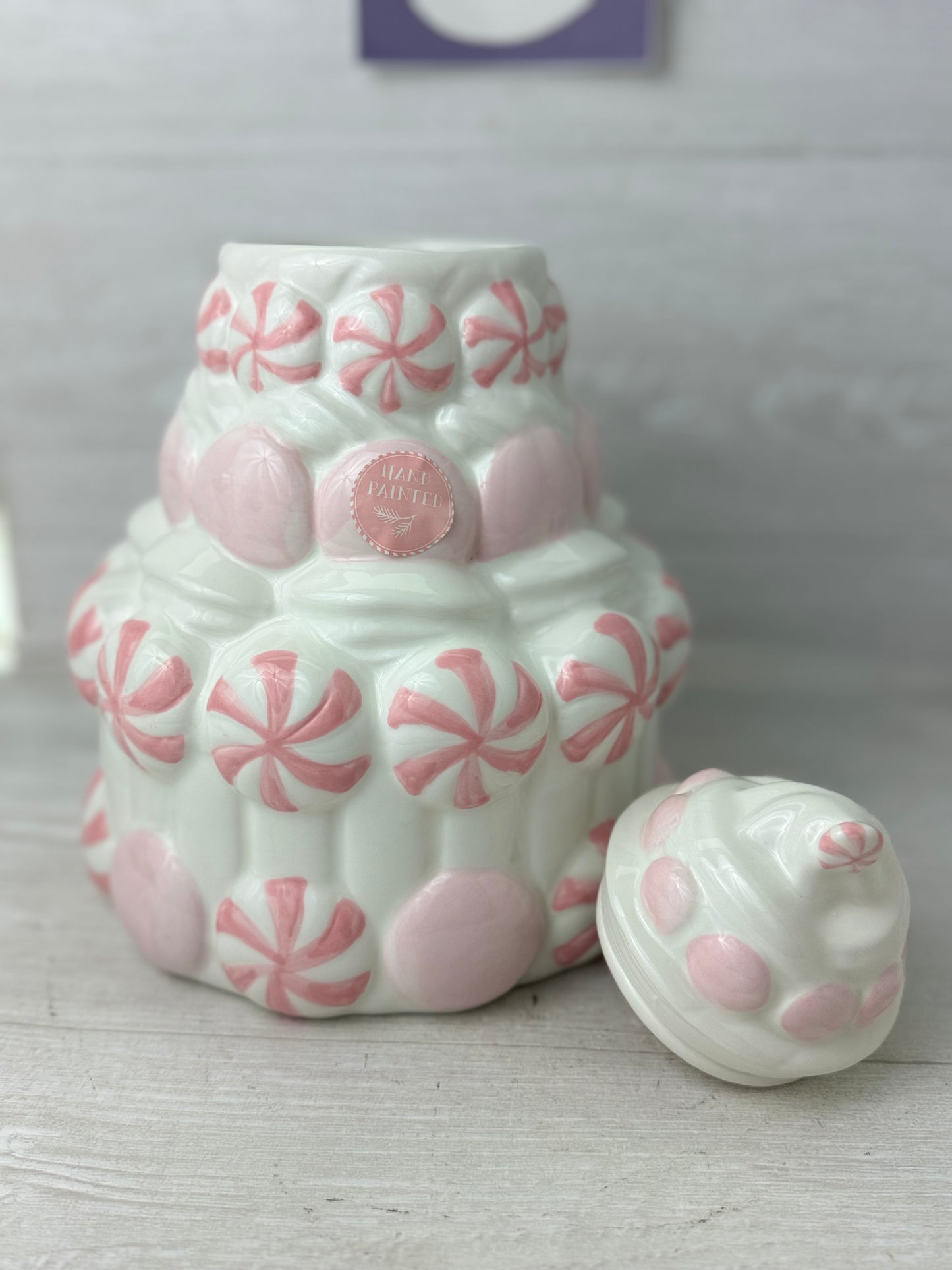 Peppermint & Pine Whipped Cream Cake Cookie Jar Canister