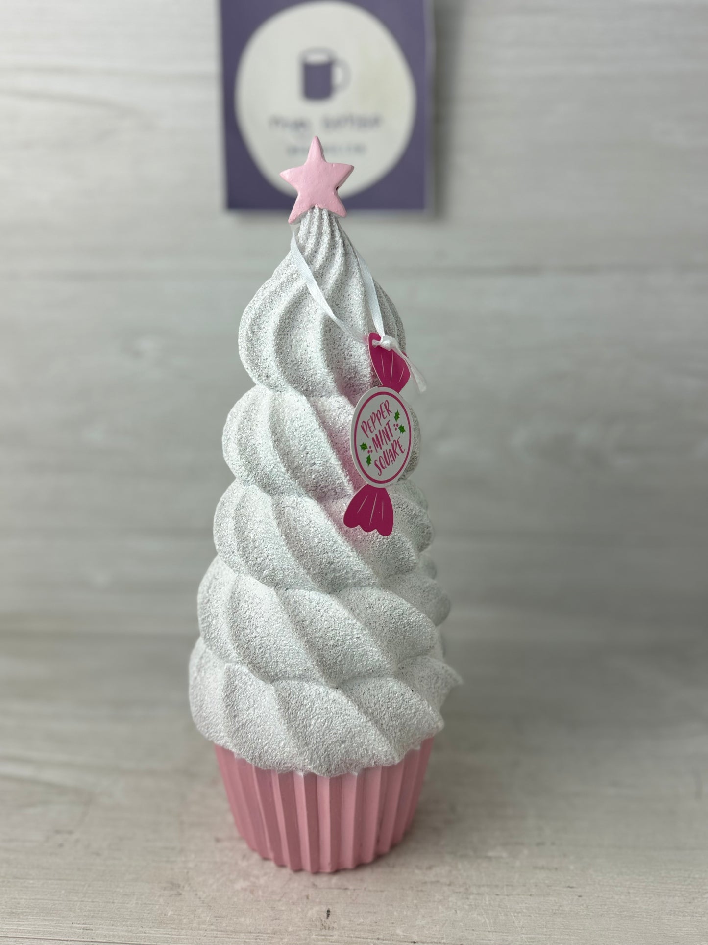 Peppermint Square 12" Cupcake Tree