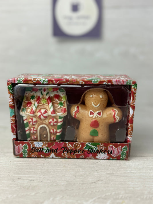 Red & Green Gingerbread Salt & Pepper Shakers