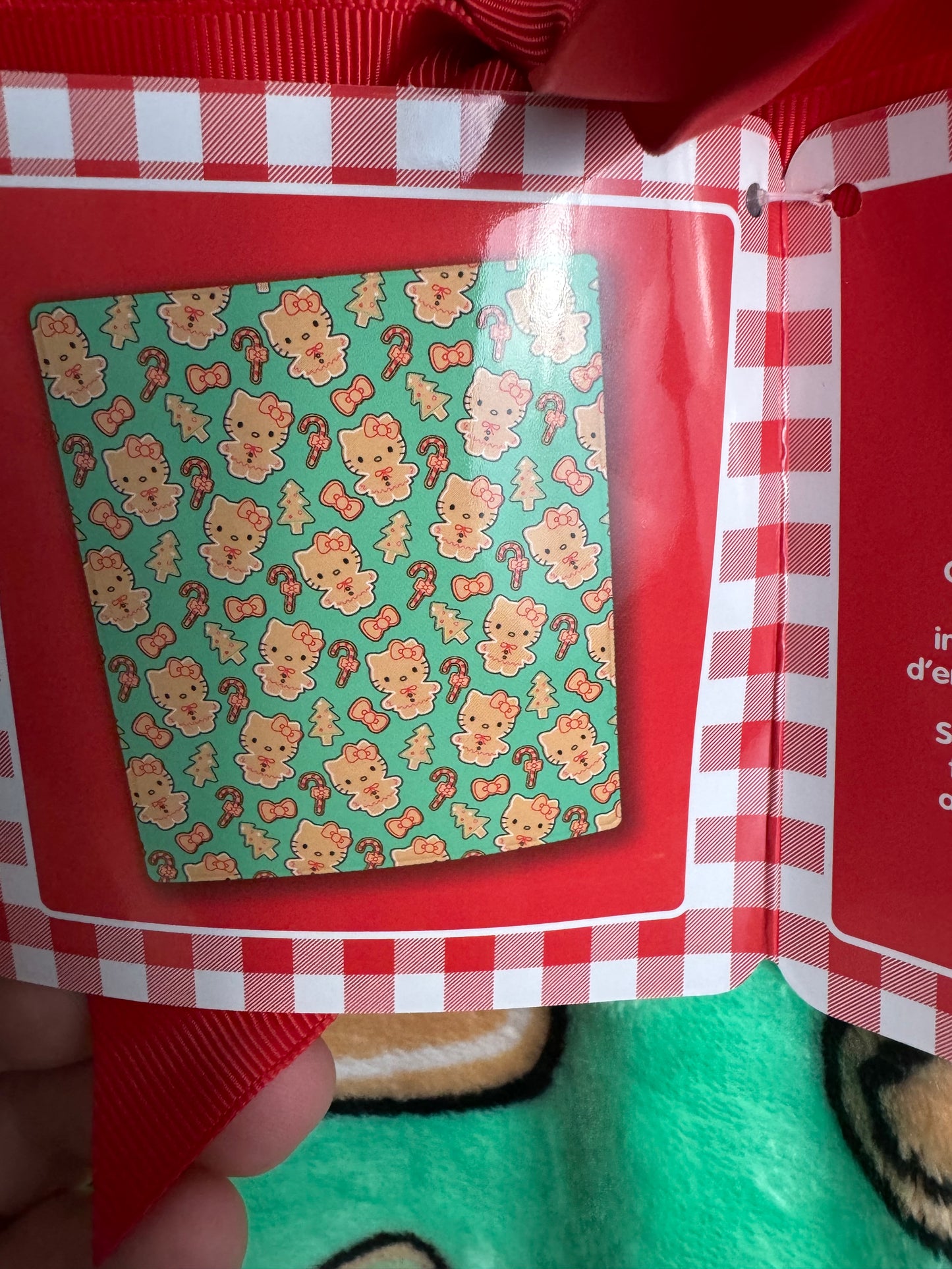 Hello Kitty Gingerbread Cookie Teal Throw Blanket