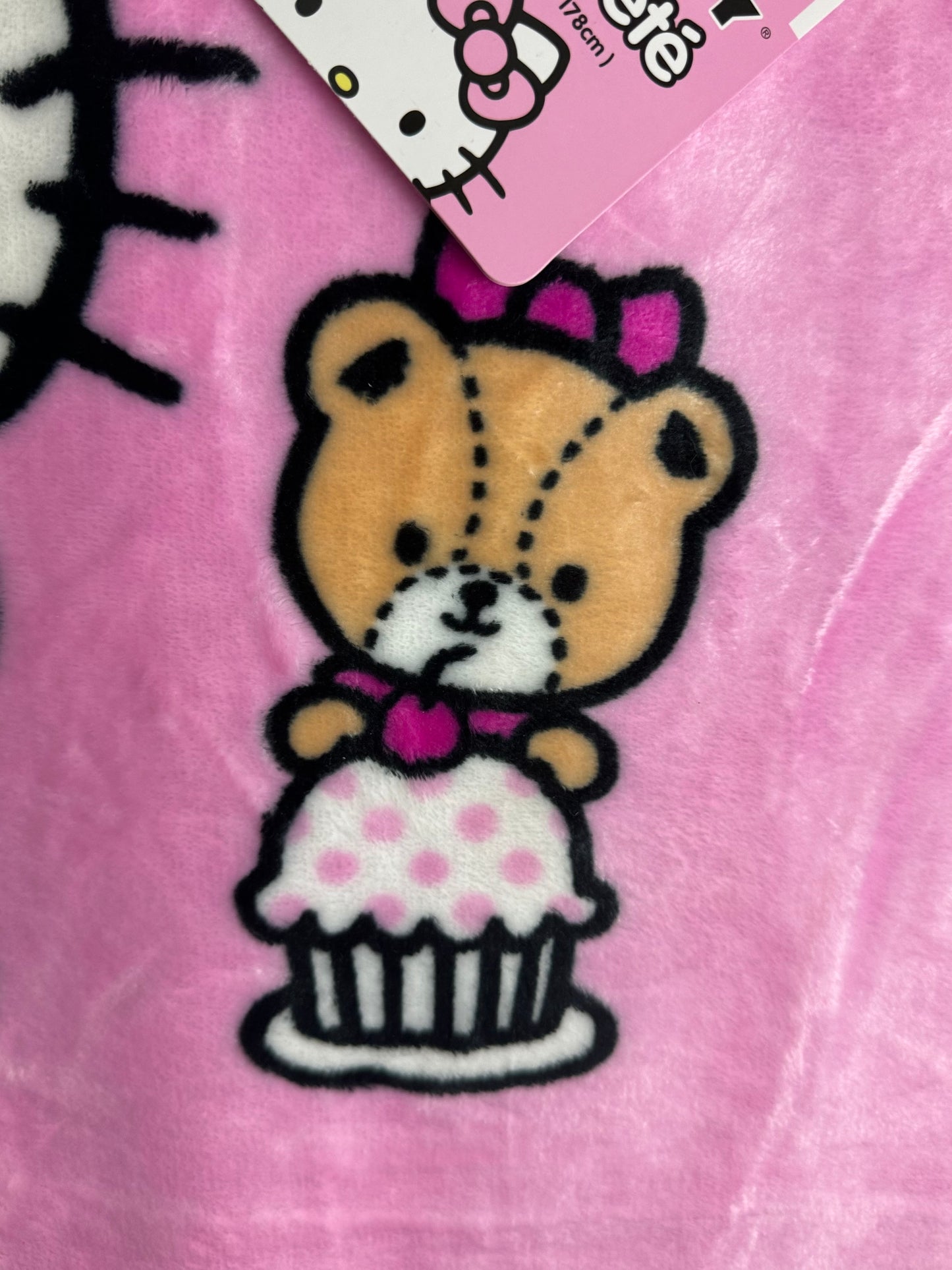 Hello Kitty Teddy Bear Throw Blanket