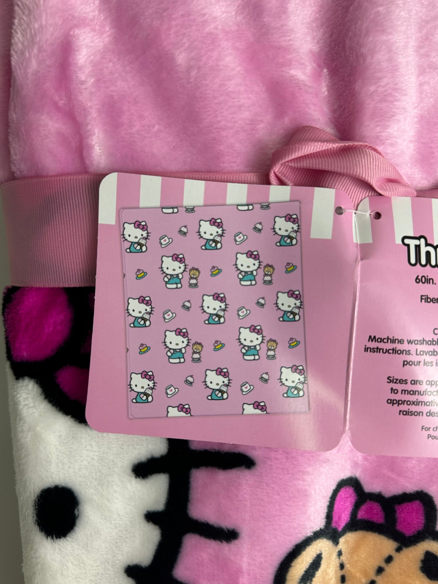 Hello Kitty Teddy Bear Throw Blanket