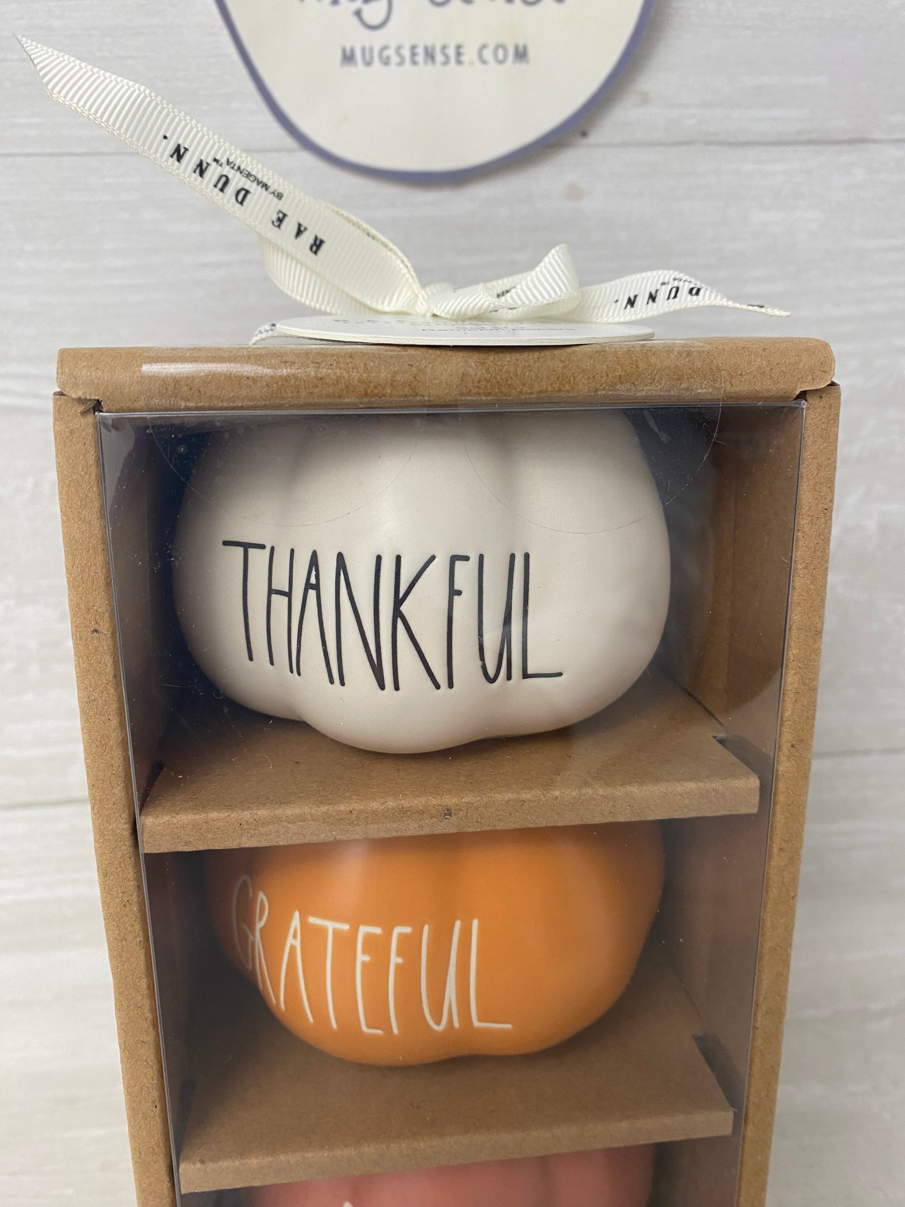 Buy Rae Dunn THANKFUL GRATEFUL BLESSED wooden pumpkin set, R0903-31