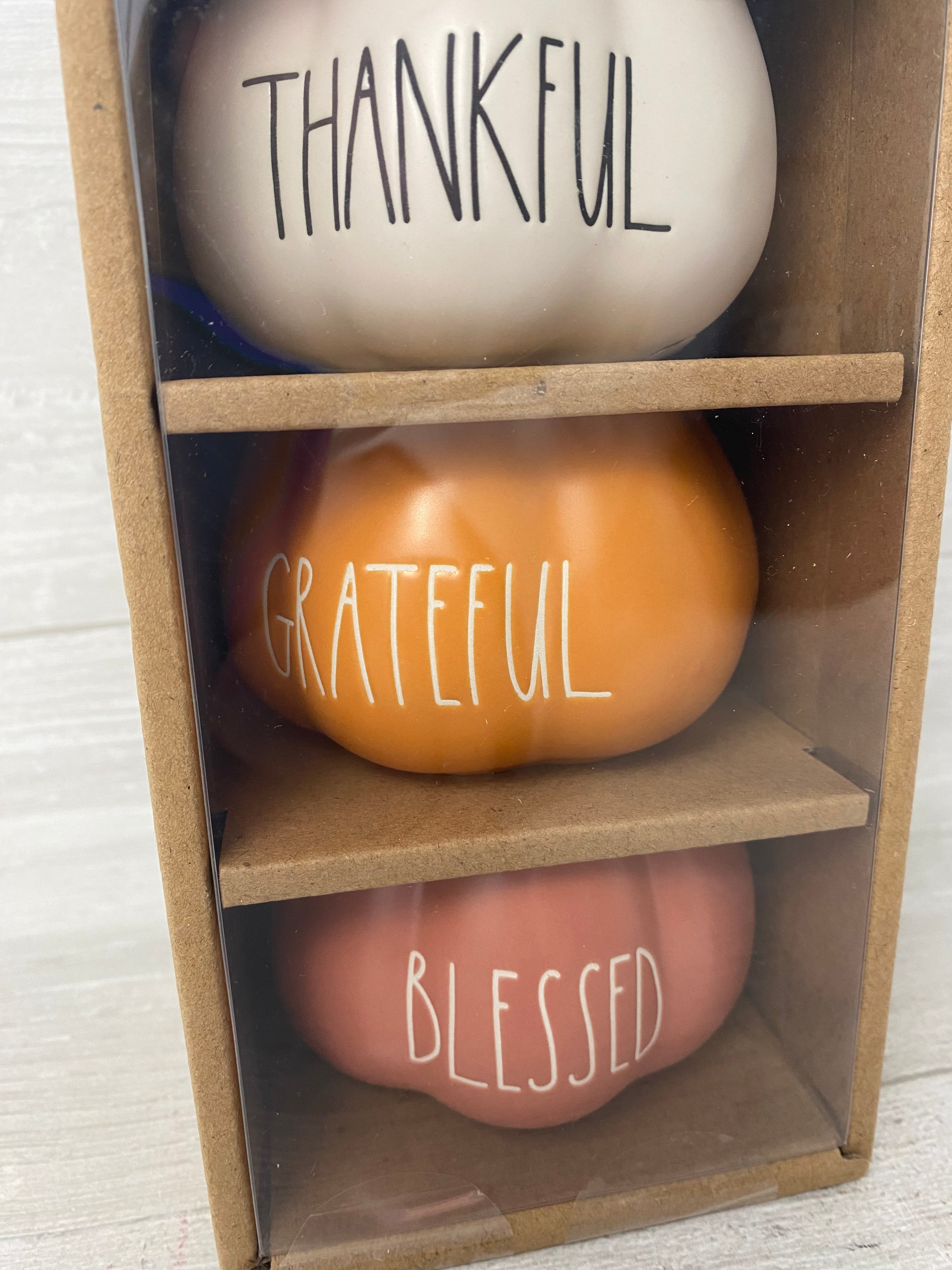 2019 Rae Dunn Grateful, Thankful, and 2024 Blessed thanksgiving canister be