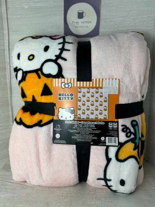 Hello Kitty Halloween Pink Pumpkin Full/Queen Blanket